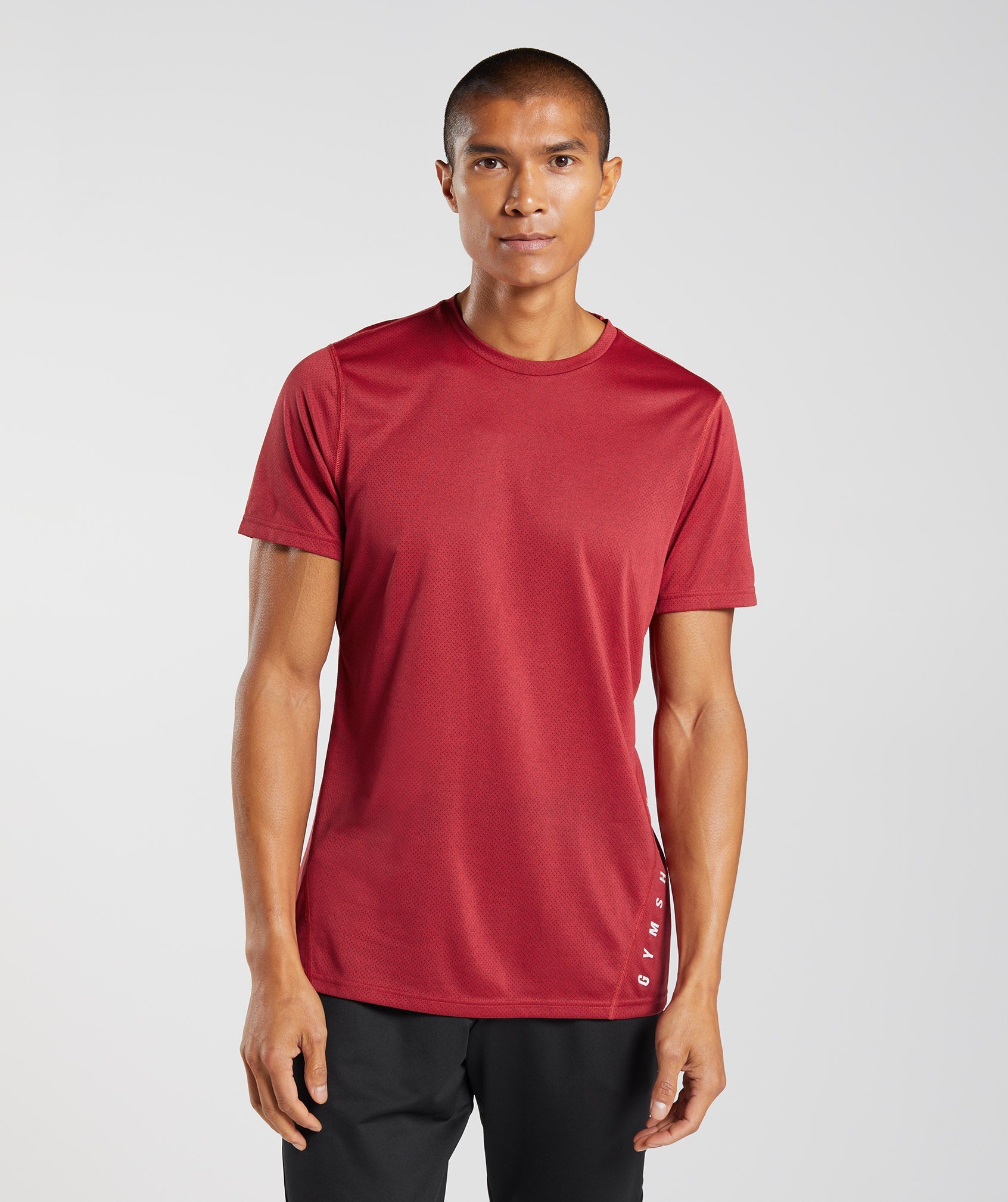 Red / Black Men's Gymshark Sport T Shirts | SLURWD-572