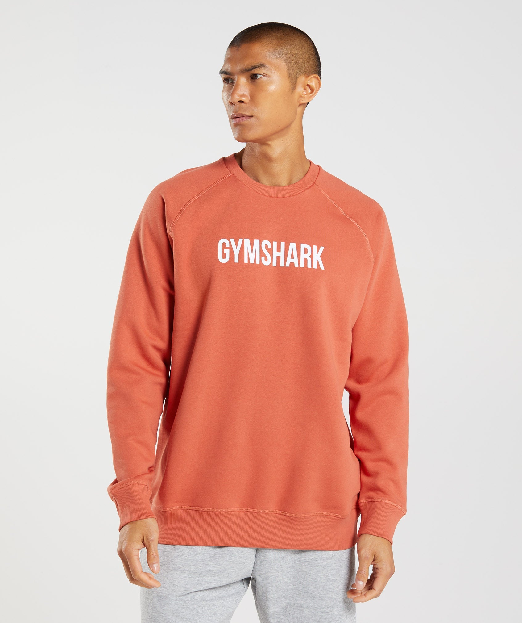 Red Men's Gymshark Apollo Crew Sweatshirts | YNTOCU-459