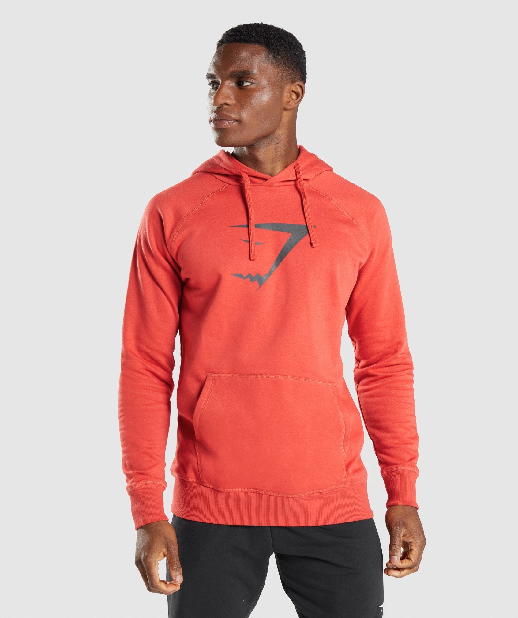 Red Men's Gymshark Sharkhead Infill Hoodie | QXKPRA-842