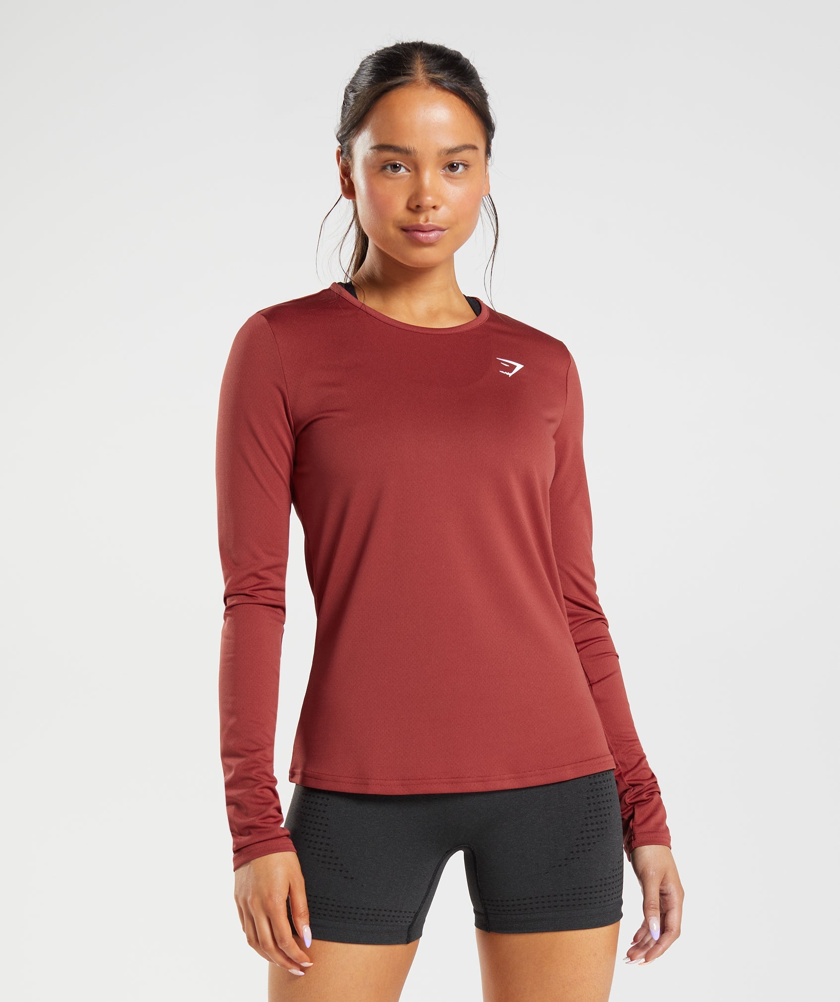 Red Women's Gymshark Training Long Sleeve Tops | XQVIJK-460