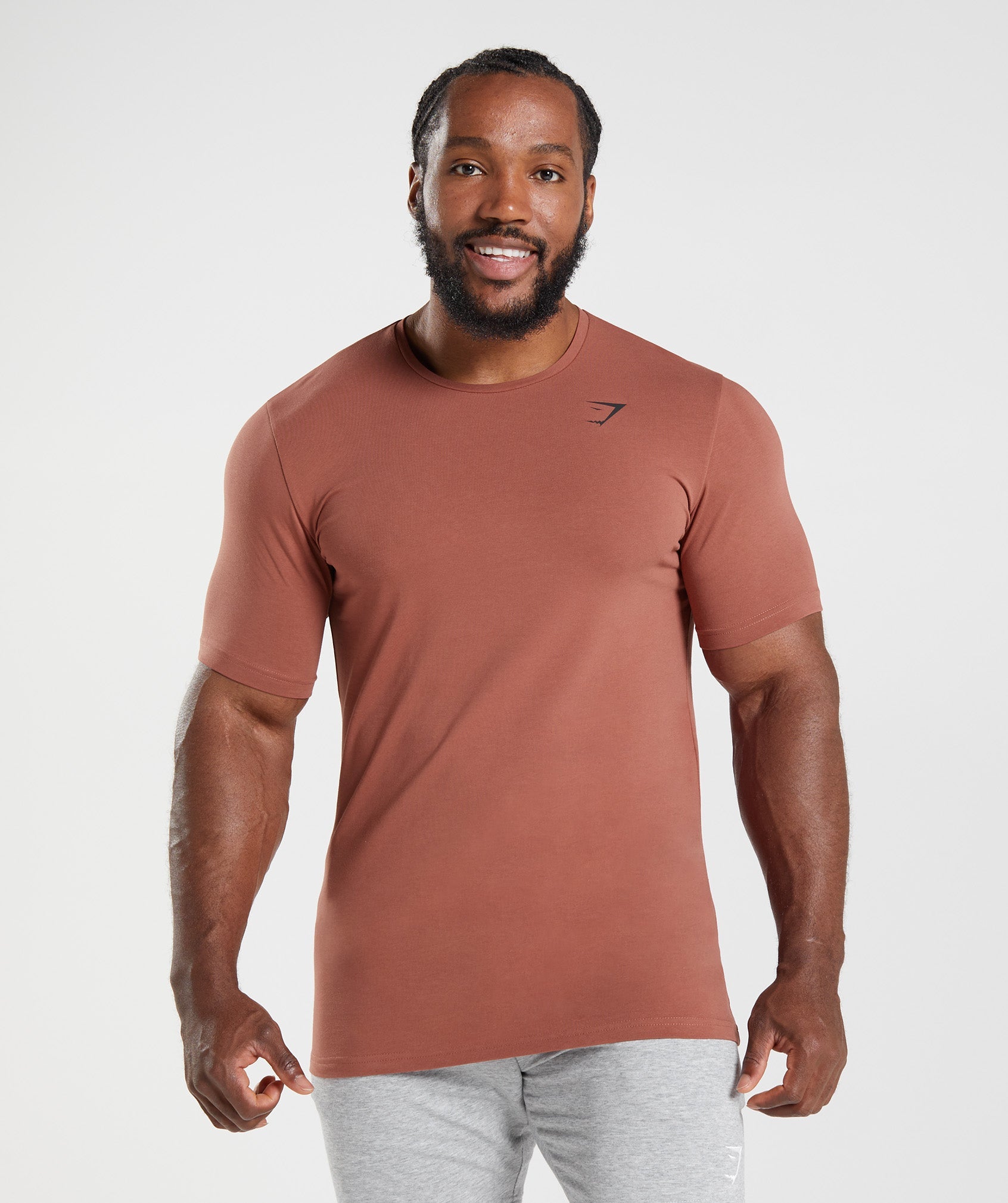 Rose Men's Gymshark Essential T Shirts | ZXSKBH-357