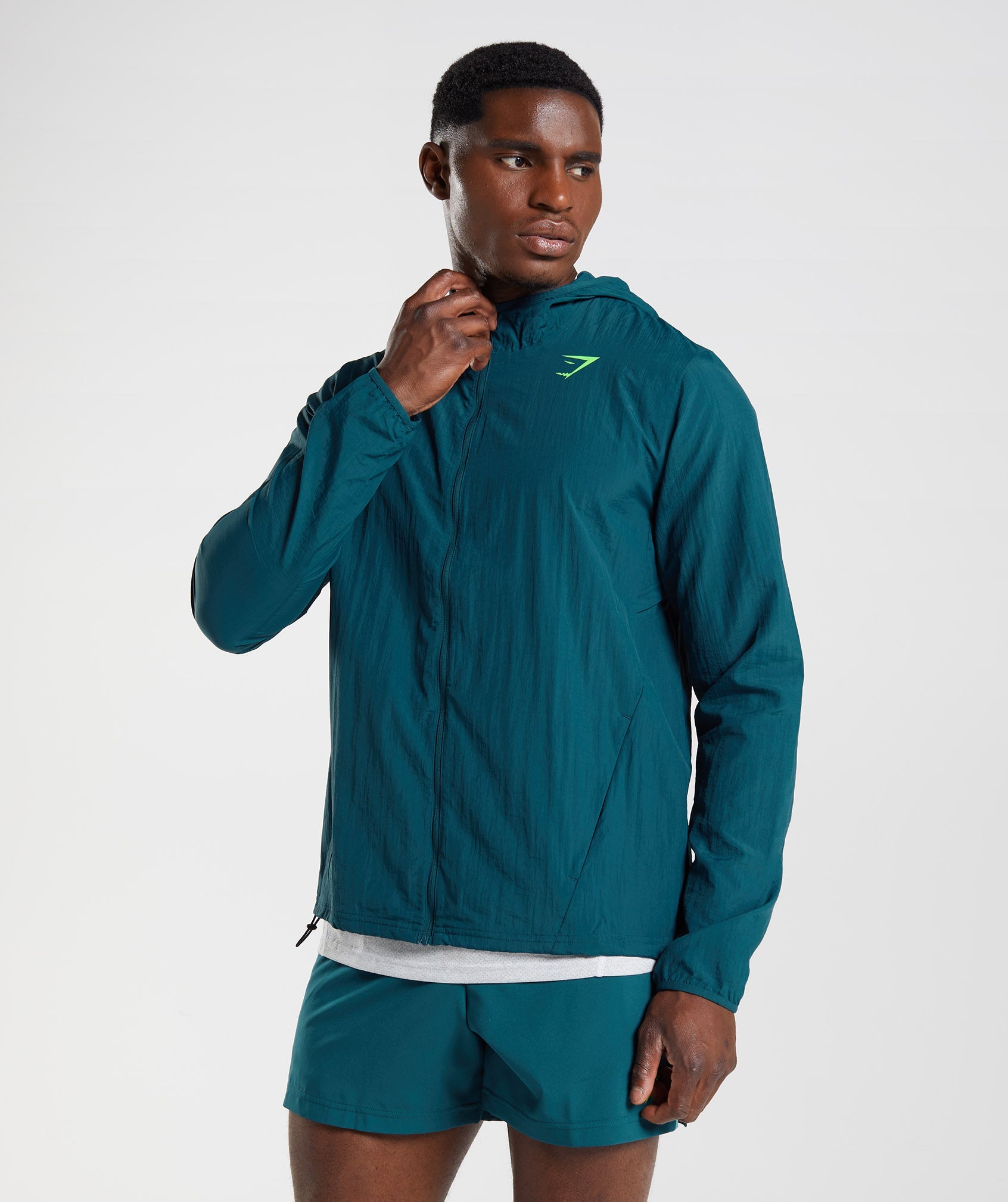 Turquoise Men's Gymshark Sport Windbreaker | HBSRFO-305