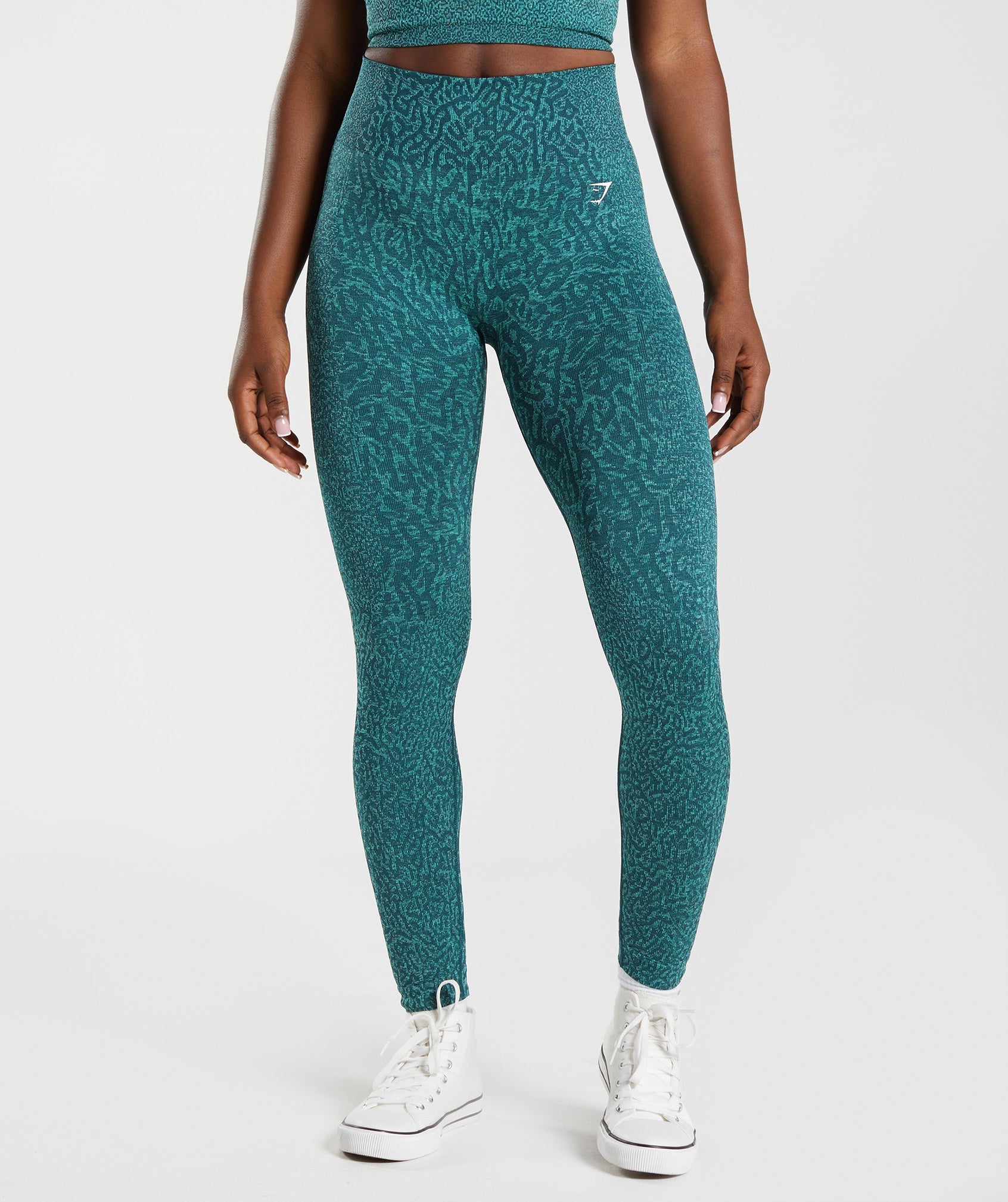 Turquoise Women's Gymshark Adapt Animal Seamless Leggings | ZPGWOY-265