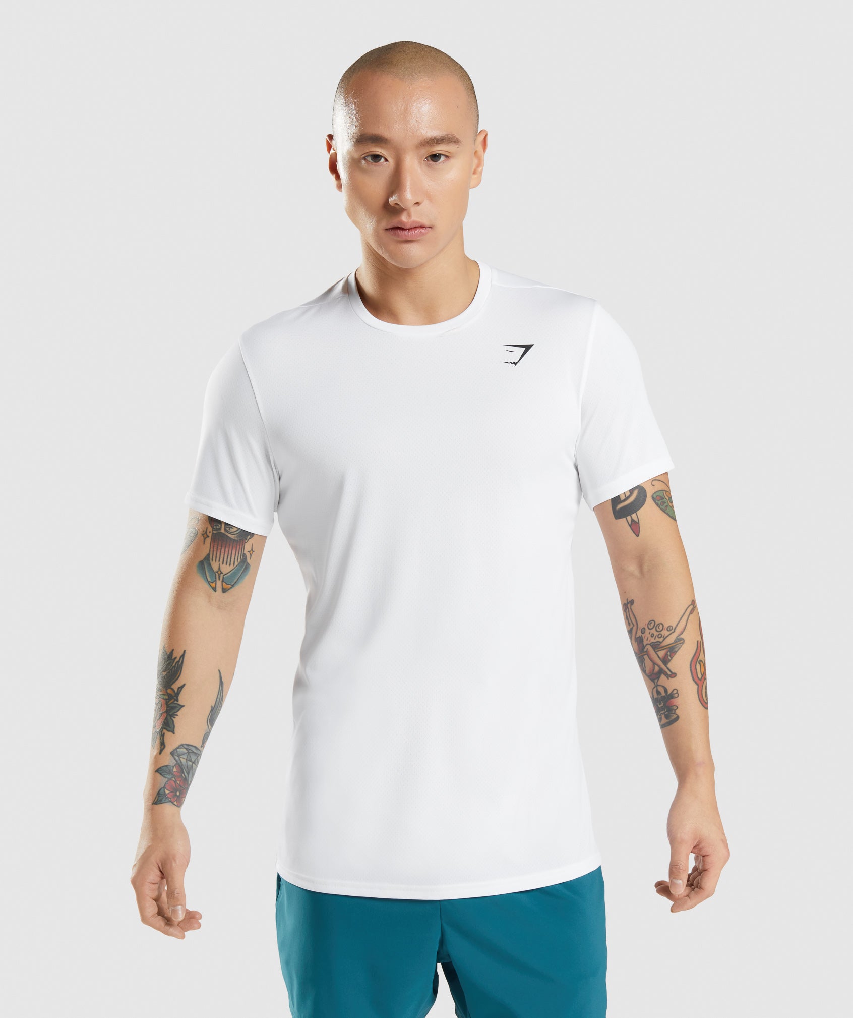 White Men's Gymshark Arrival T Shirts | VHFJKZ-096