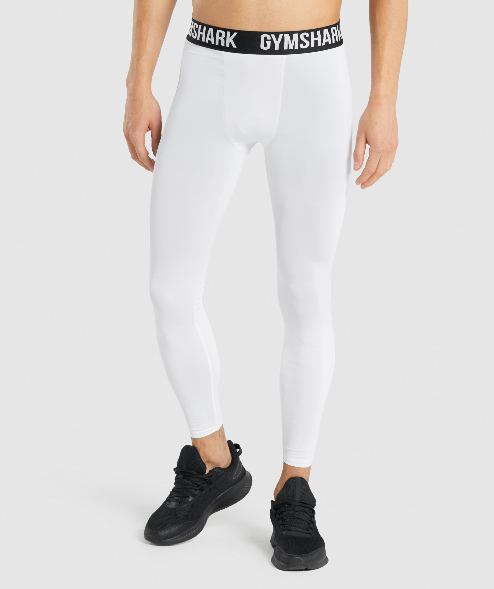 White Men's Gymshark Element Baselayer Leggings | XAIHVU-048