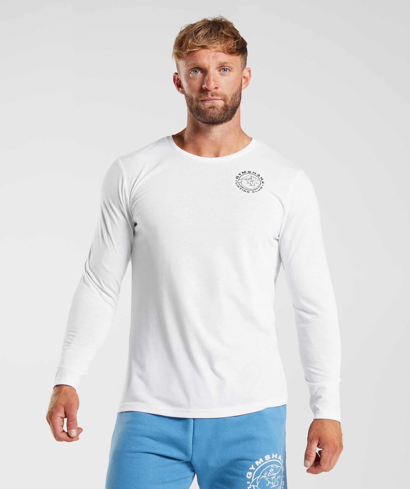 White Men's Gymshark Legacy Long Sleeve T Shirts | KRHEWG-940