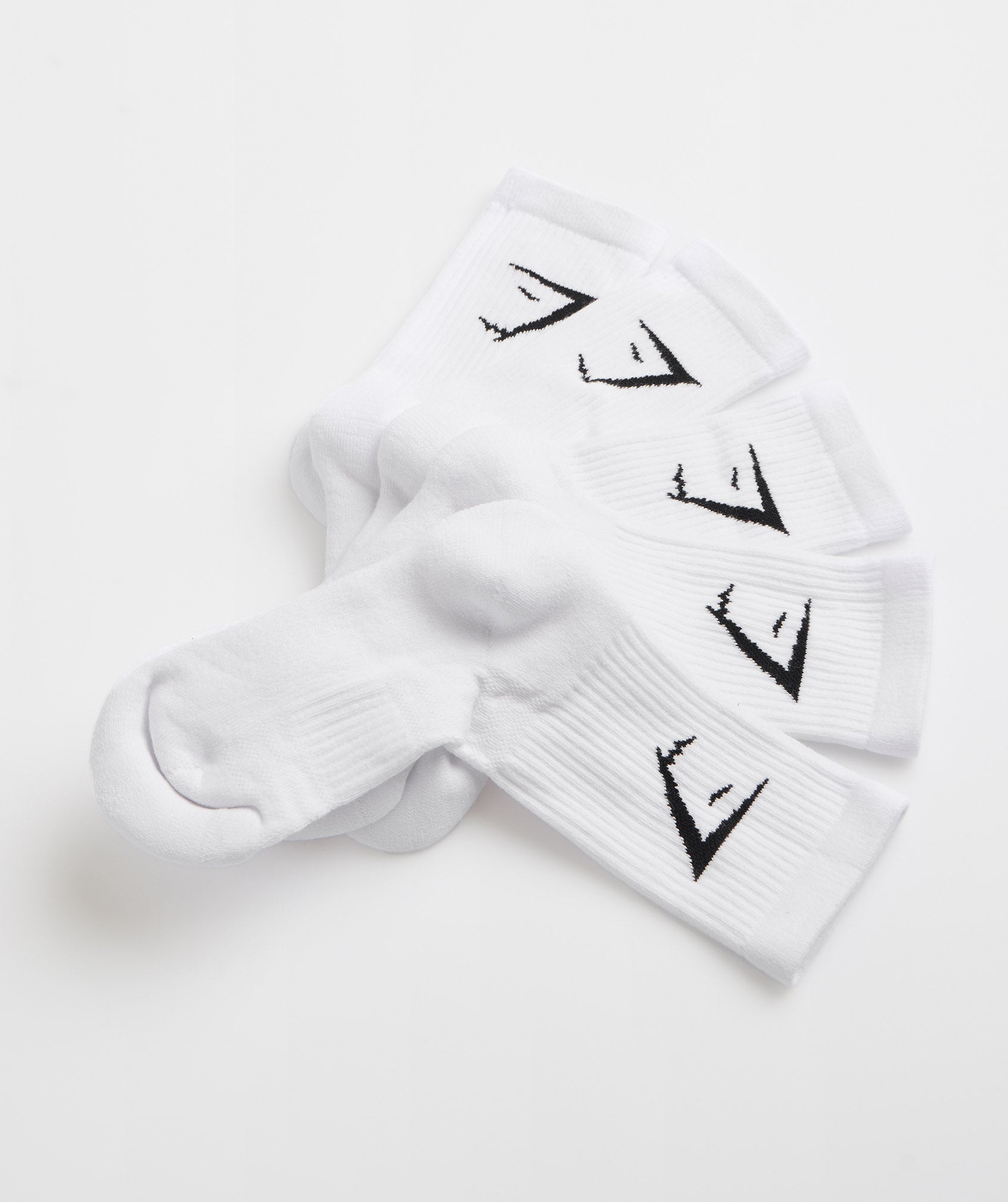 White Women's Gymshark Crew 5pk Socks | ORCGMT-675