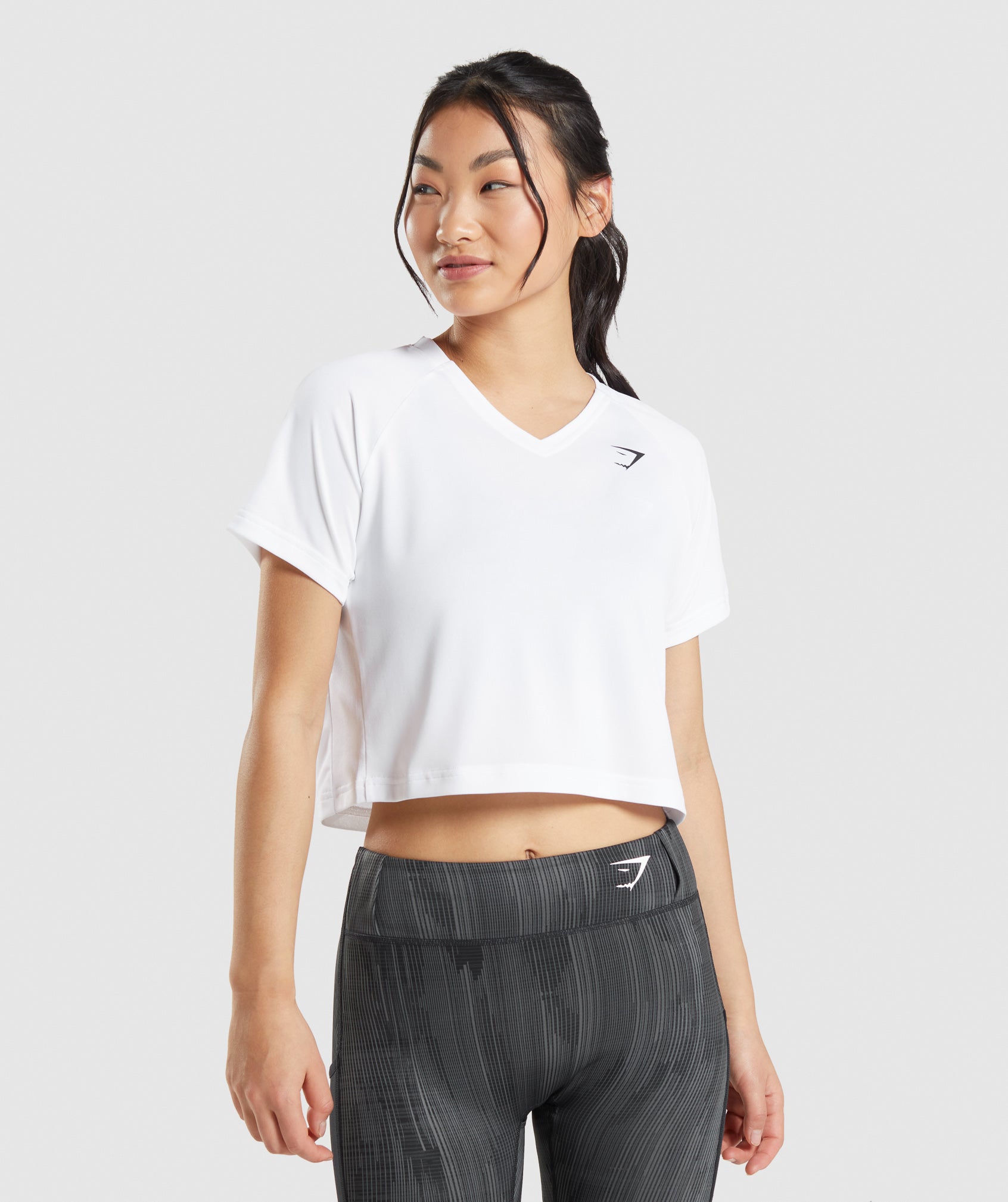 White Women's Gymshark Sport Midi T Shirts | NPJQDH-947