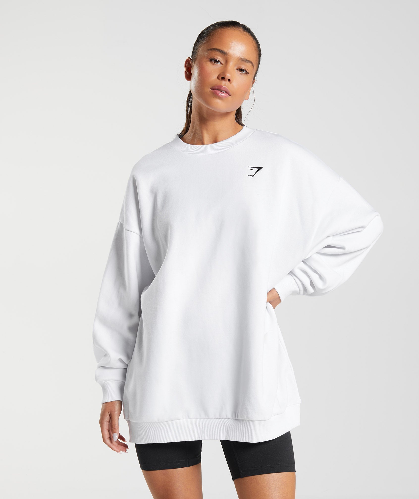 White Women's Gymshark Training Oversized Sweatshirts | WMYLGQ-634