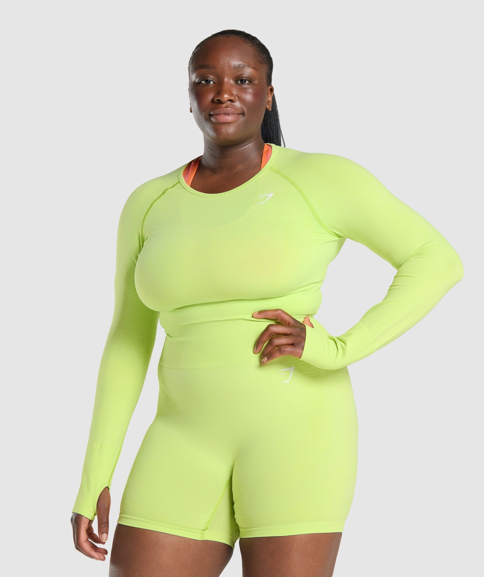 Yellow Women's Gymshark Vital Seamless 2.0 Long Sleeve Crop Tops | UNWJOA-420