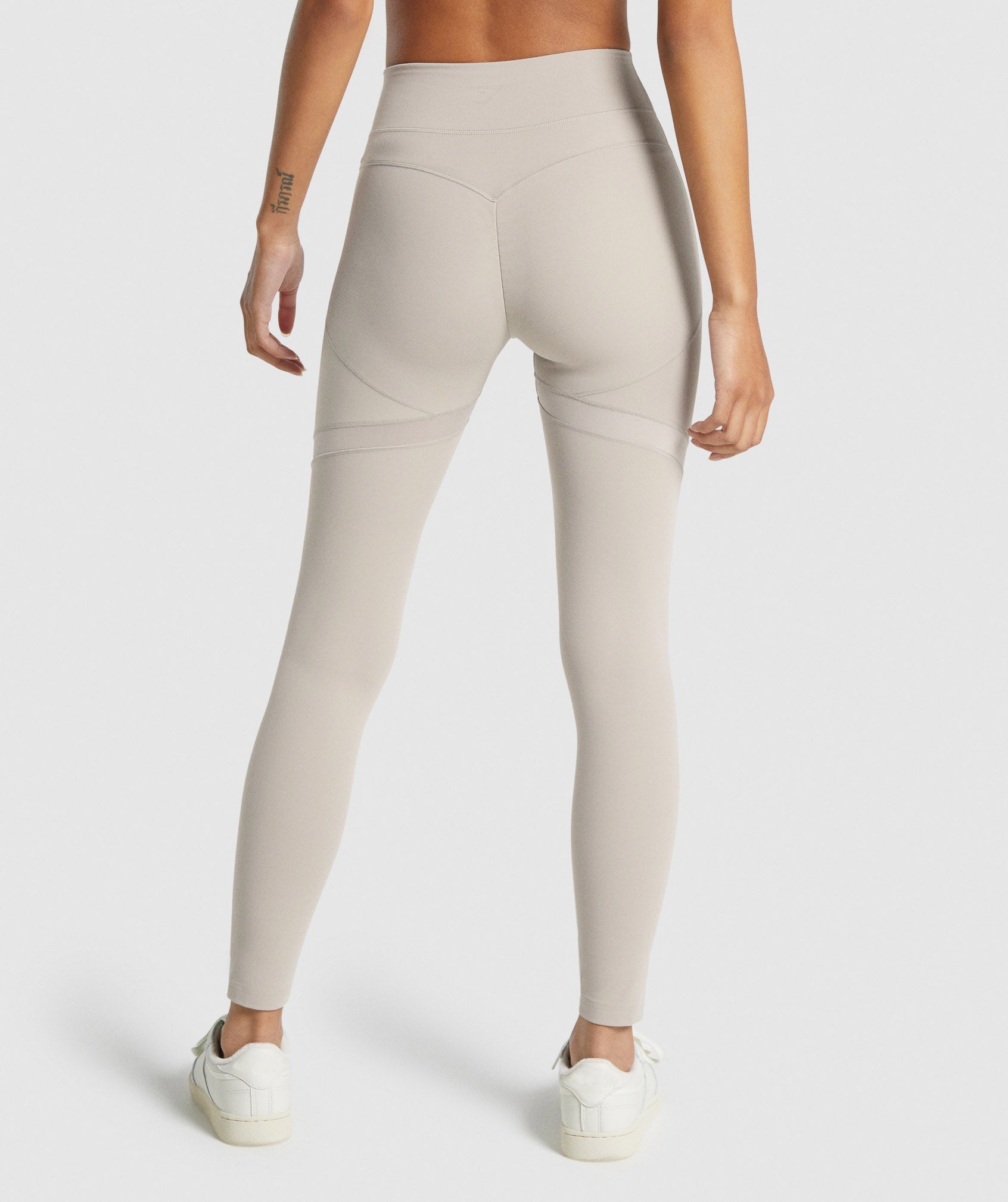 Beige Women's Gymshark Whitney Mesh Leggings | MDPLIS-942