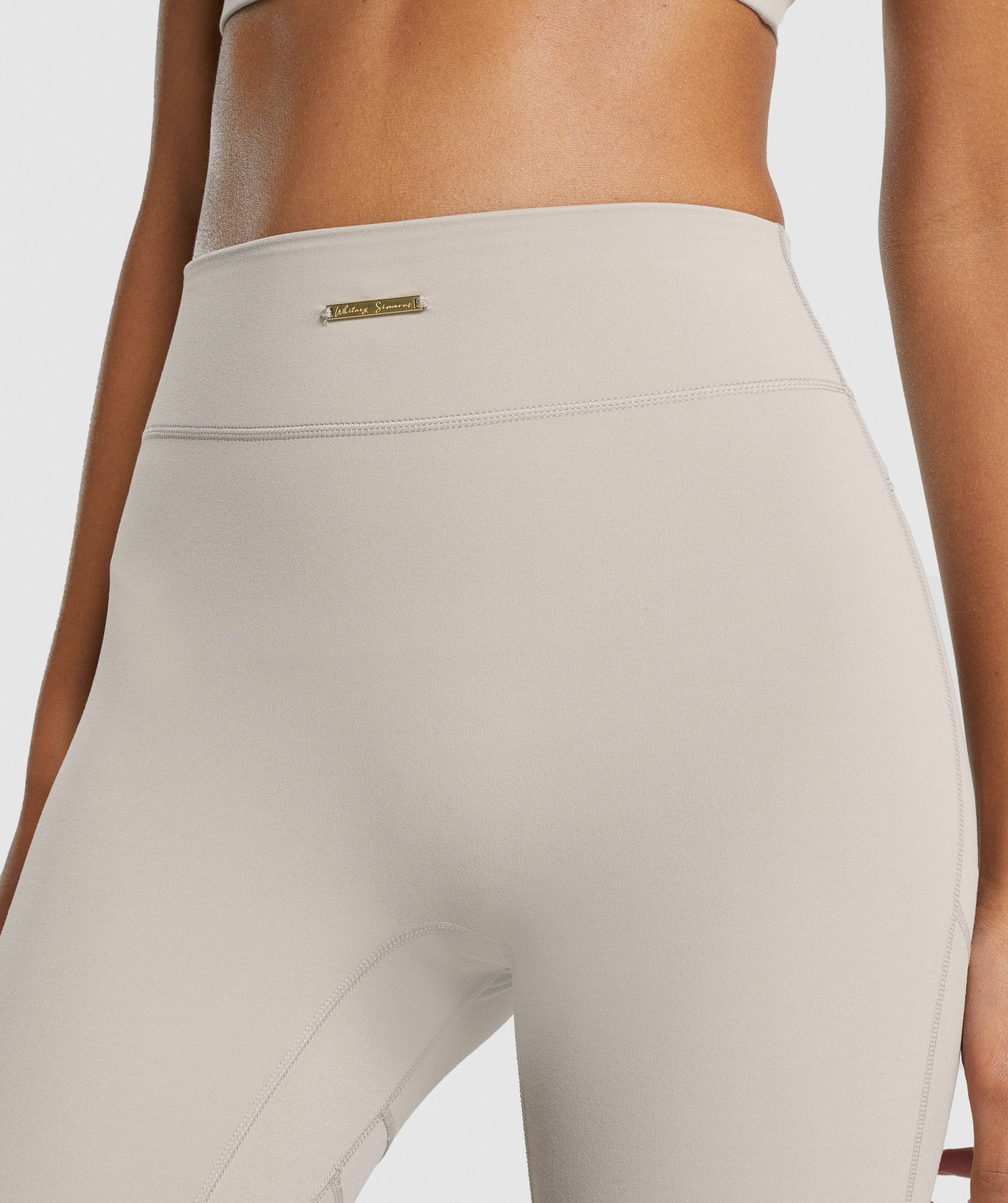 Beige Women's Gymshark Whitney Mesh Leggings | MDPLIS-942