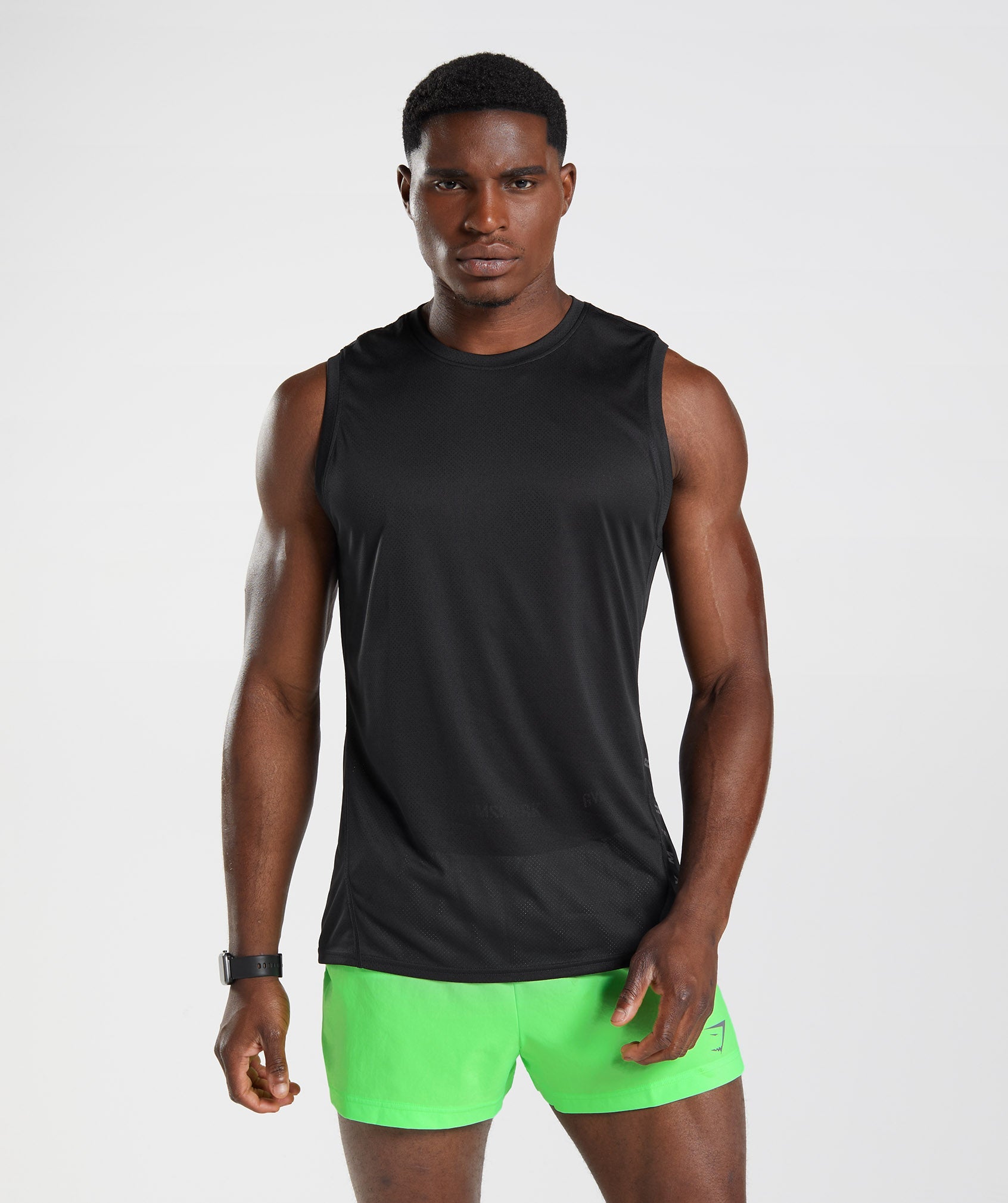 Black / Black Men\'s Gymshark Sport Tanks | AGDLSE-348