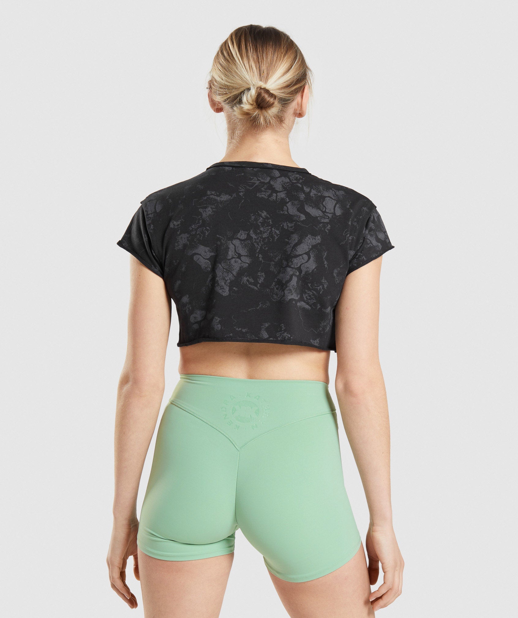 Black Camo Women's Gymshark KK Fit Raw Crop Tops | GFKHTU-481