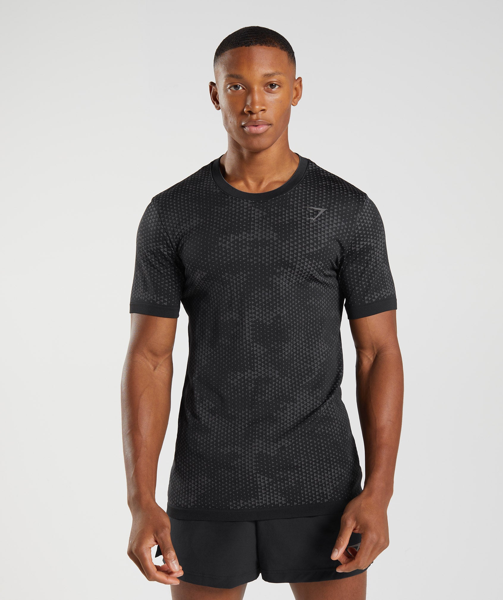 Black / Grey Men\'s Gymshark Sport Seamless T Shirts | WARSJB-678