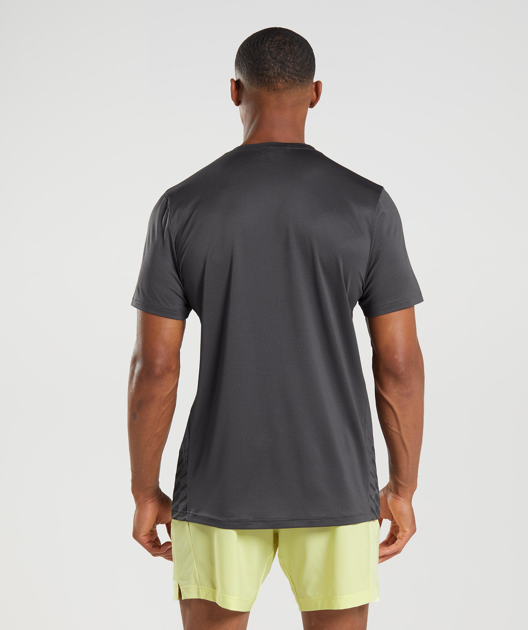 Black Grey Men's Gymshark Sport Stripe T Shirts | GQSLHR-470