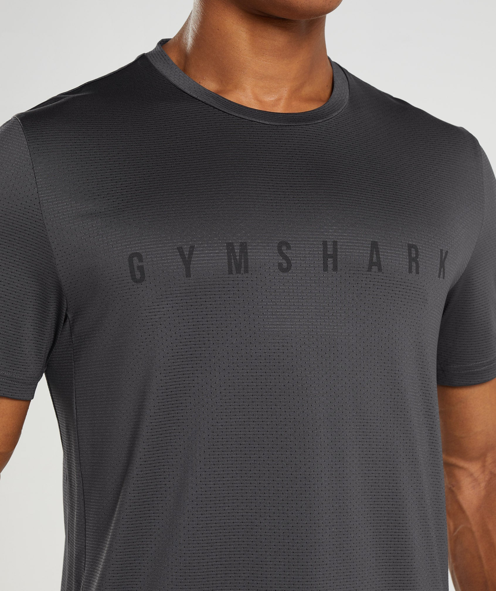 Black Grey Men's Gymshark Sport Stripe T Shirts | GQSLHR-470