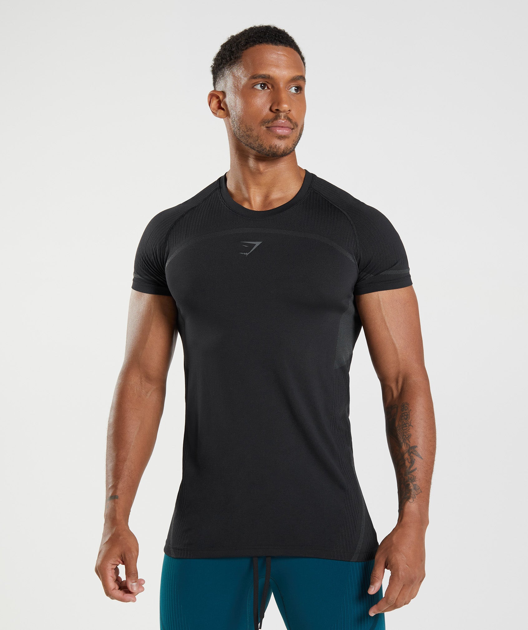 Black Men's Gymshark 315 Seamless T Shirts | FSLHWJ-135