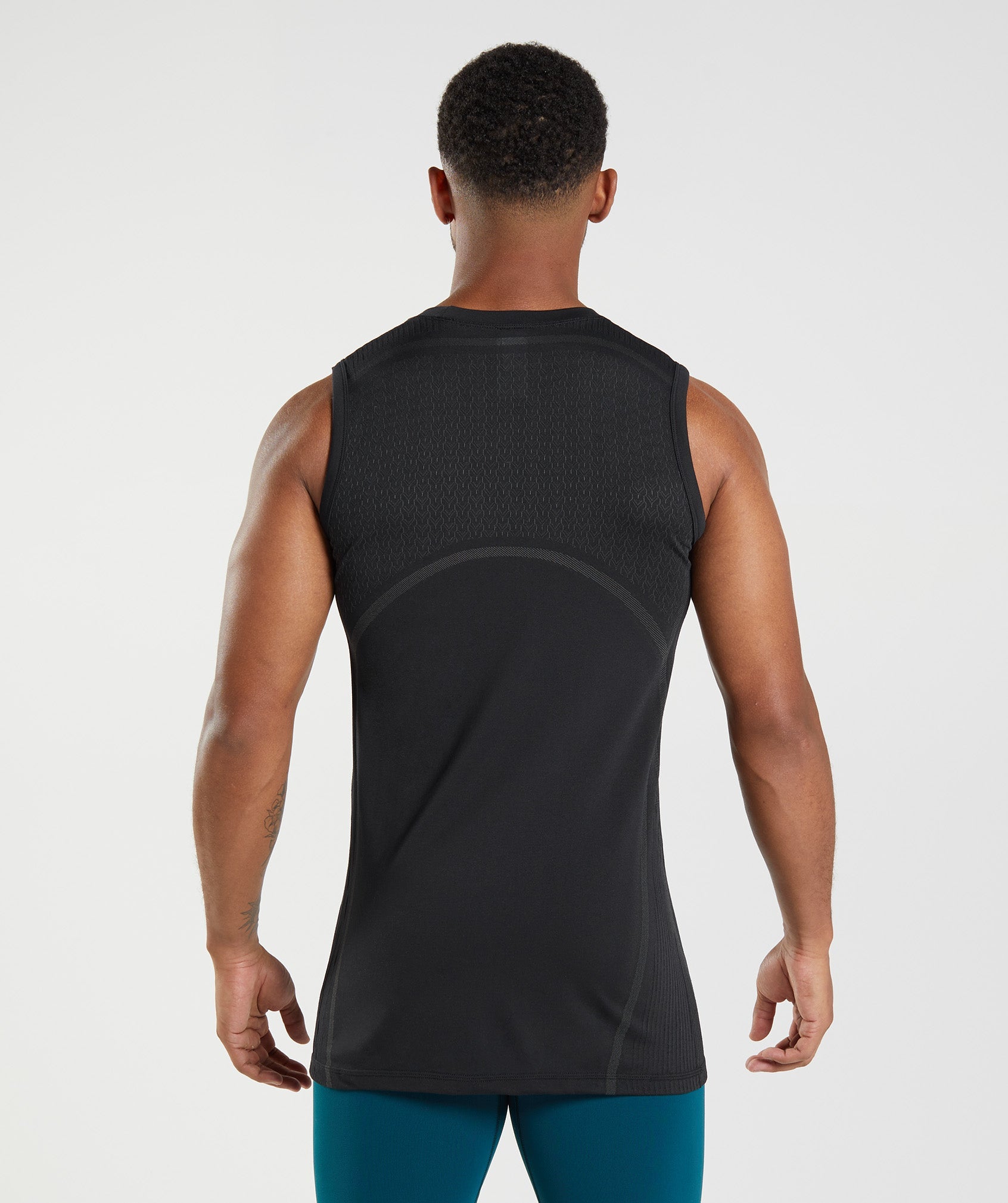 Black Men's Gymshark 315 Seamless Tanks | CUQZRK-524