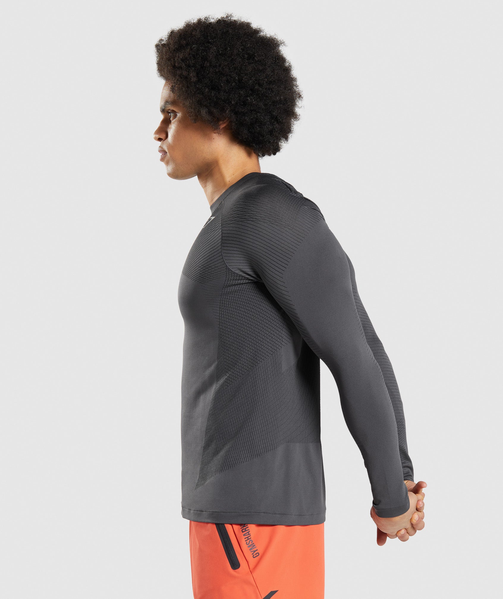 Black Men's Gymshark Apex Seamless Long Sleeve T Shirts | ALCFUO-264