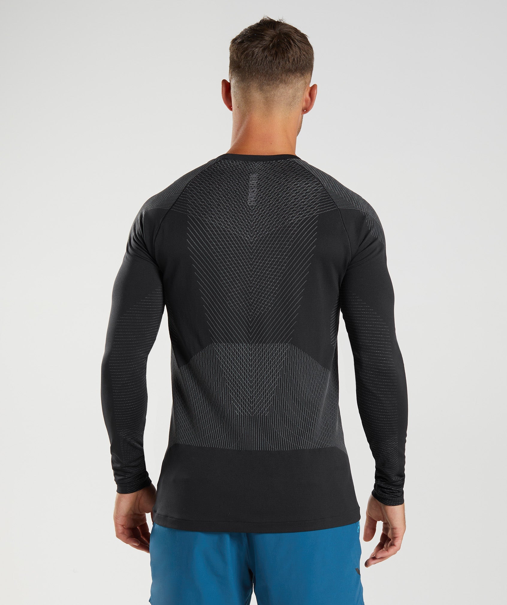 Black Men's Gymshark Apex Seamless Long Sleeve T Shirts | OHPRCW-079