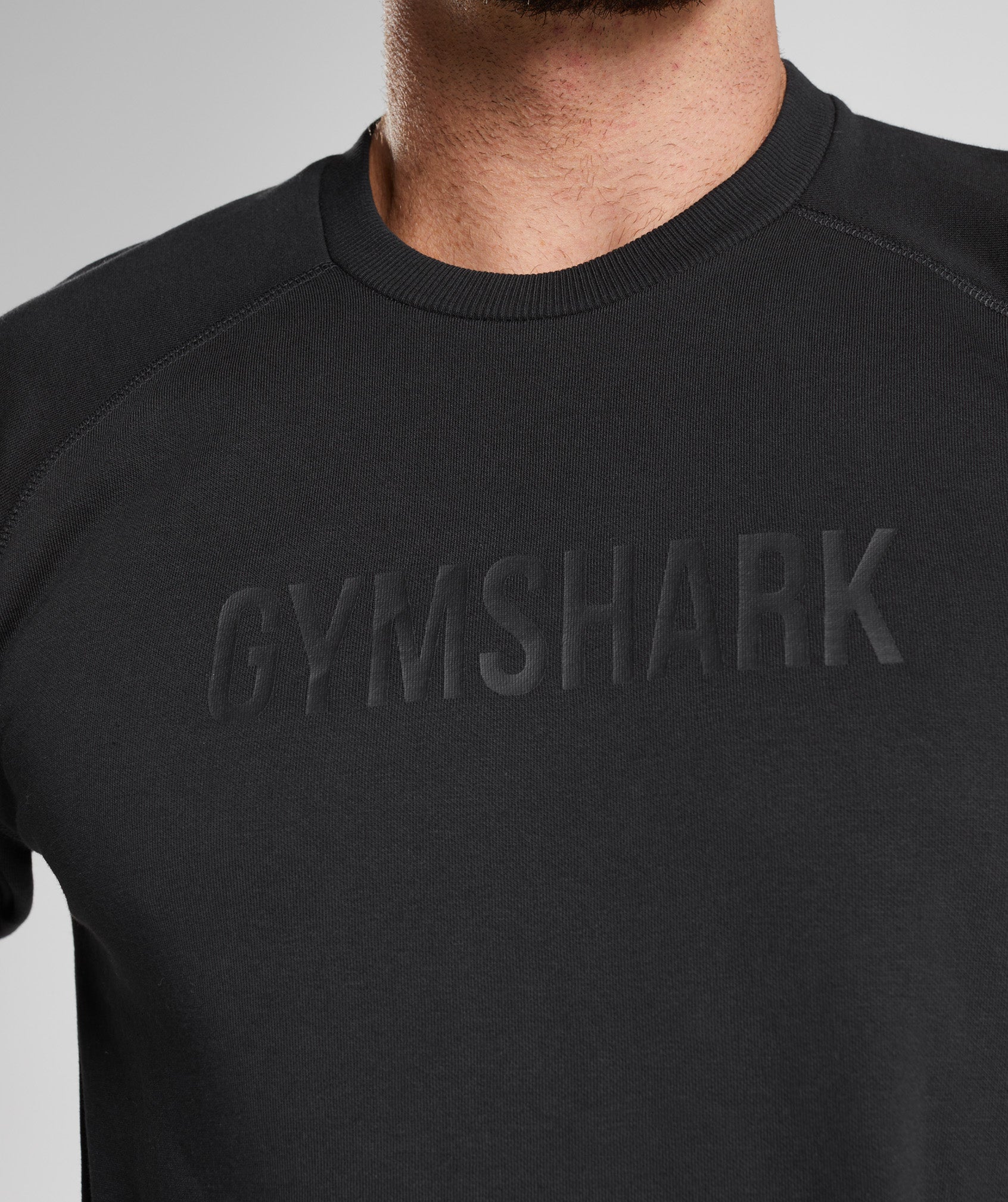 Black Men's Gymshark Apollo Crew Sweatshirts | XAQLPG-916