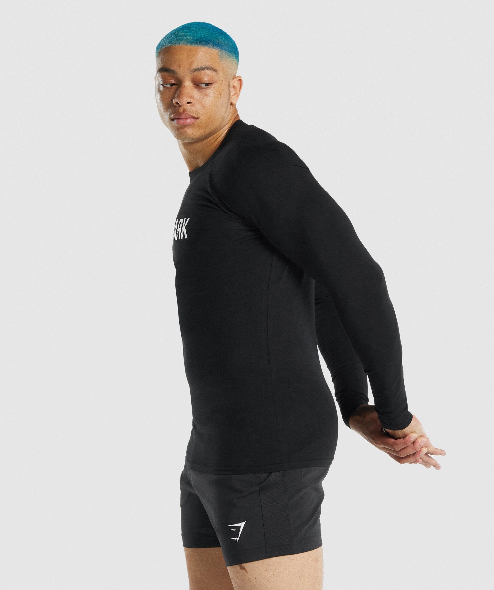 Black Men's Gymshark Apollo Long Sleeve T Shirts | JAMCFD-280