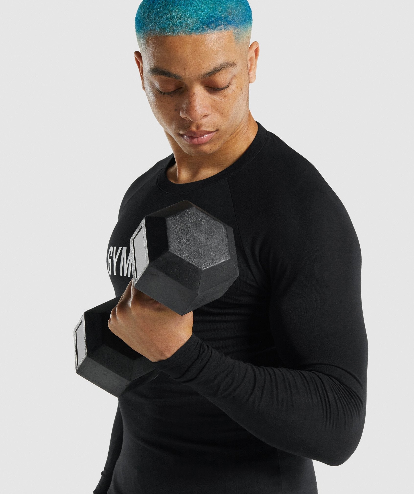 Black Men's Gymshark Apollo Long Sleeve T Shirts | JAMCFD-280