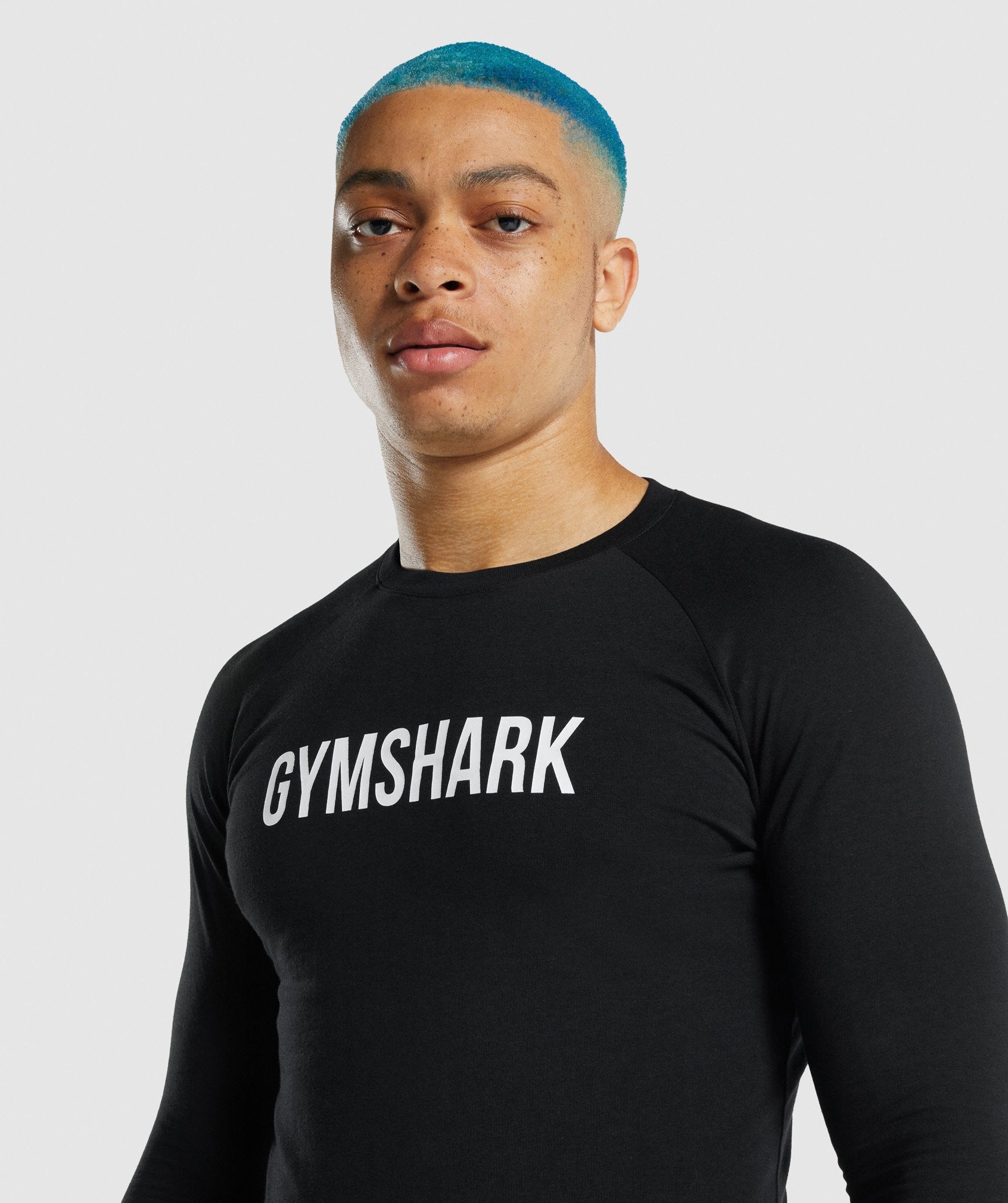 Black Men's Gymshark Apollo Long Sleeve T Shirts | JAMCFD-280