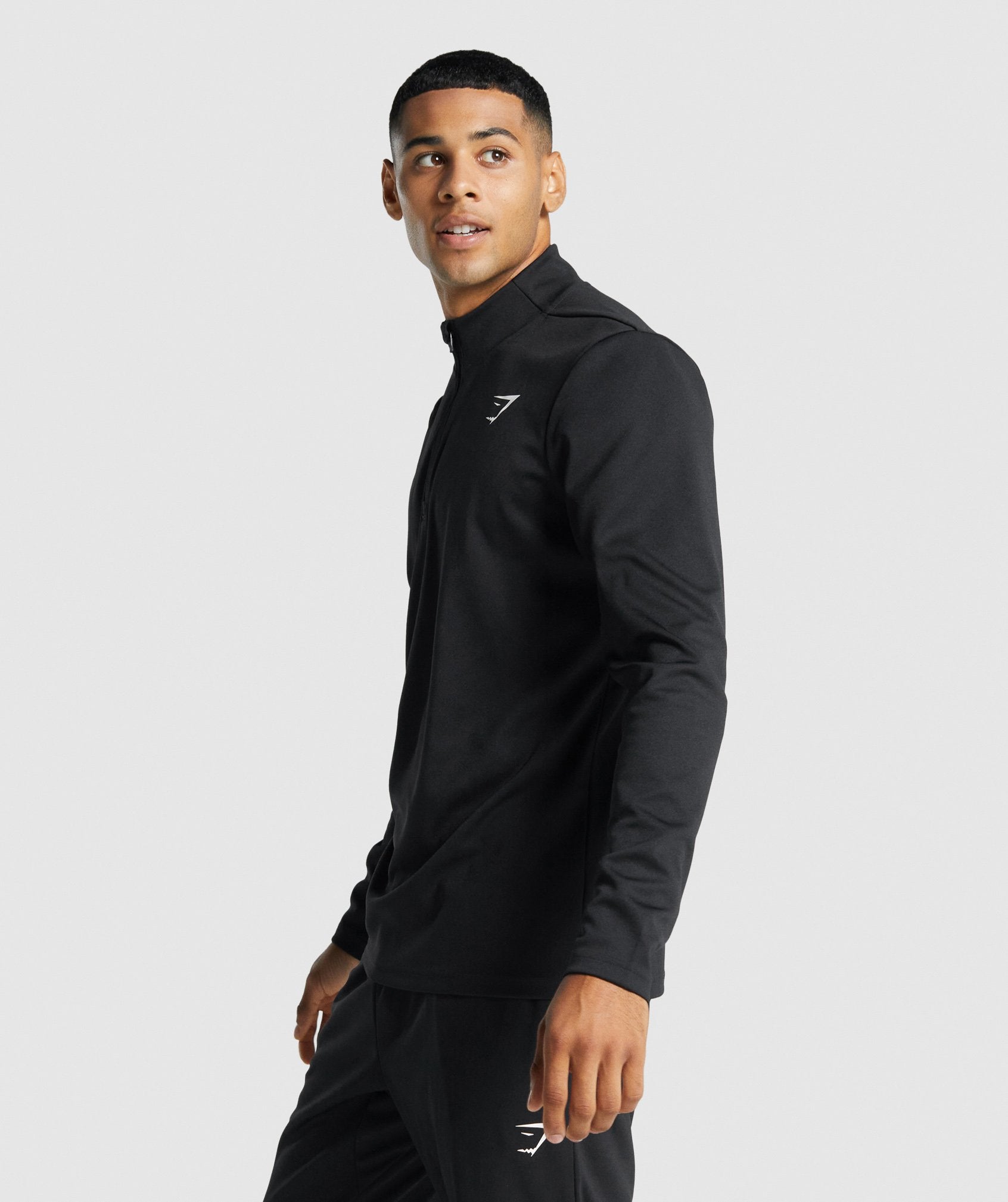 Black Men's Gymshark Arrival 1/4 Zip Pullover Sweatshirts | JLVNCT-408