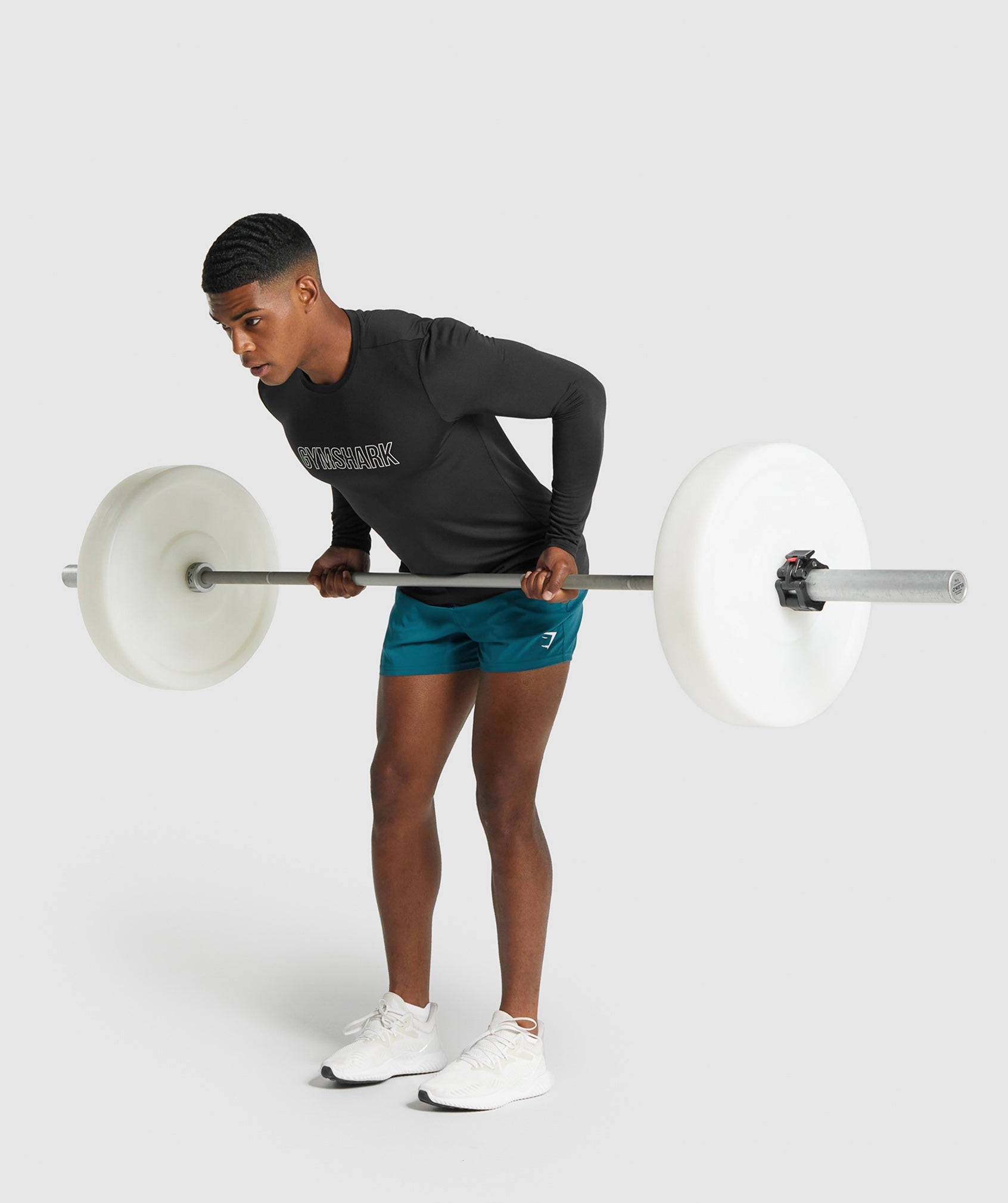 Black Men's Gymshark Arrival Long Sleeve Graphic T Shirts | BFUKLQ-180