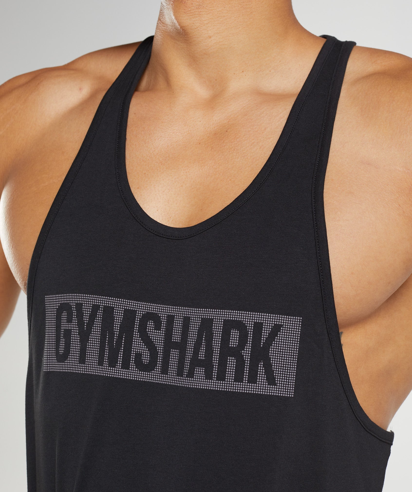 Black Men's Gymshark Block Stringer Vest | IZNMAV-153