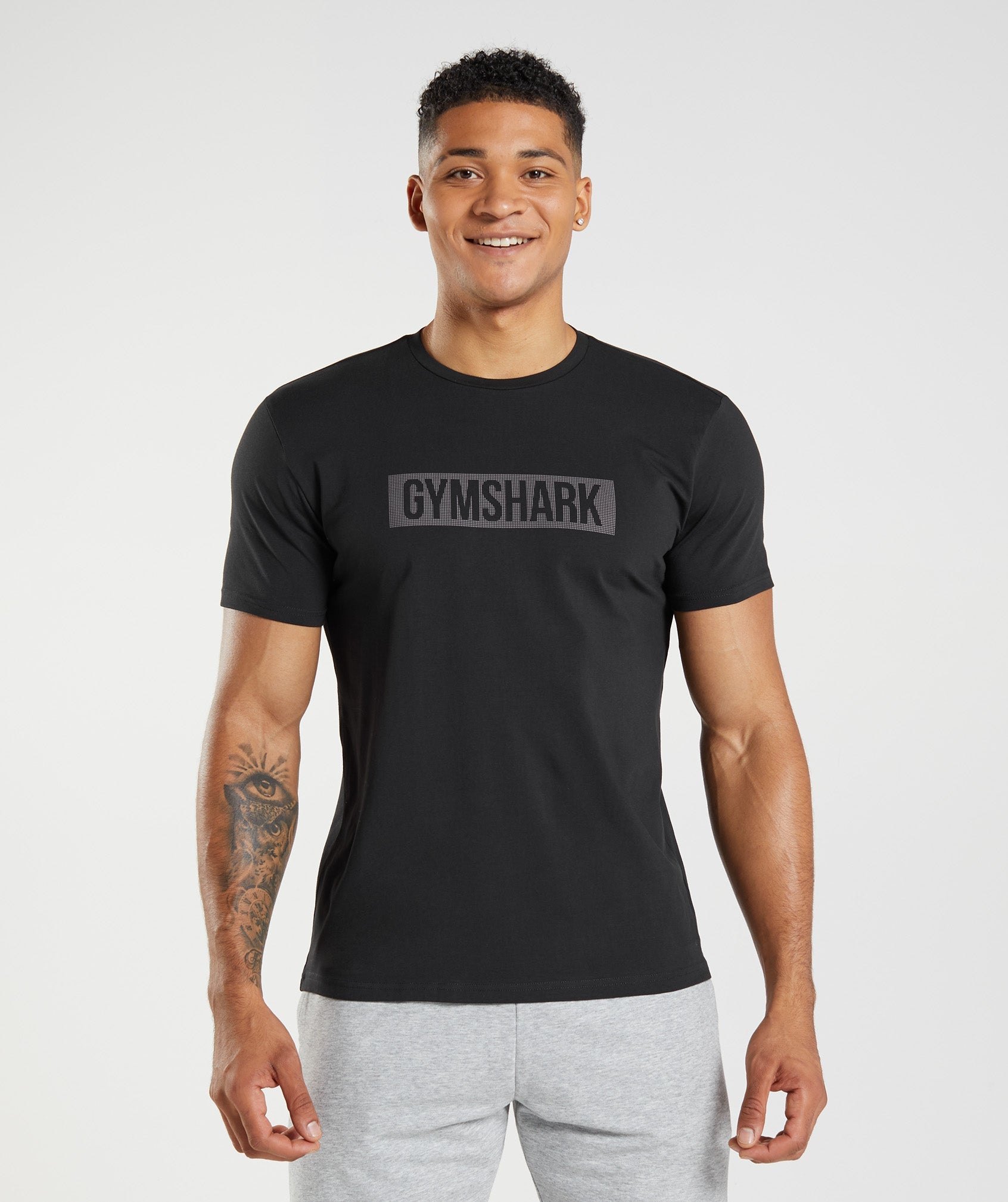 Black Men\'s Gymshark Block T Shirts | FSJAIM-965