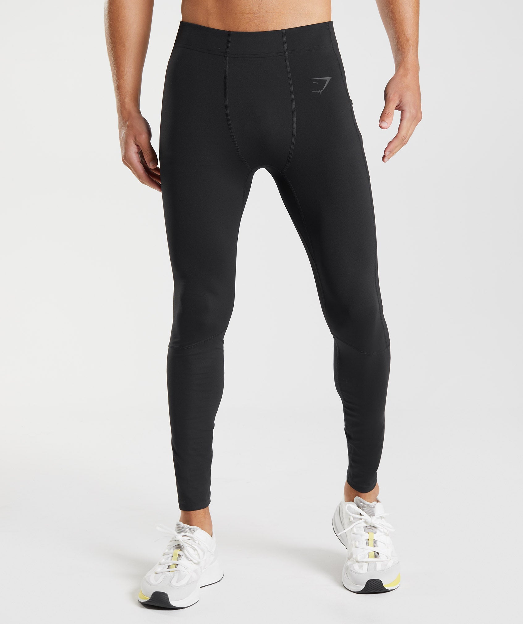 Black Men\'s Gymshark Control Baselayer Leggings | KPTMWD-571