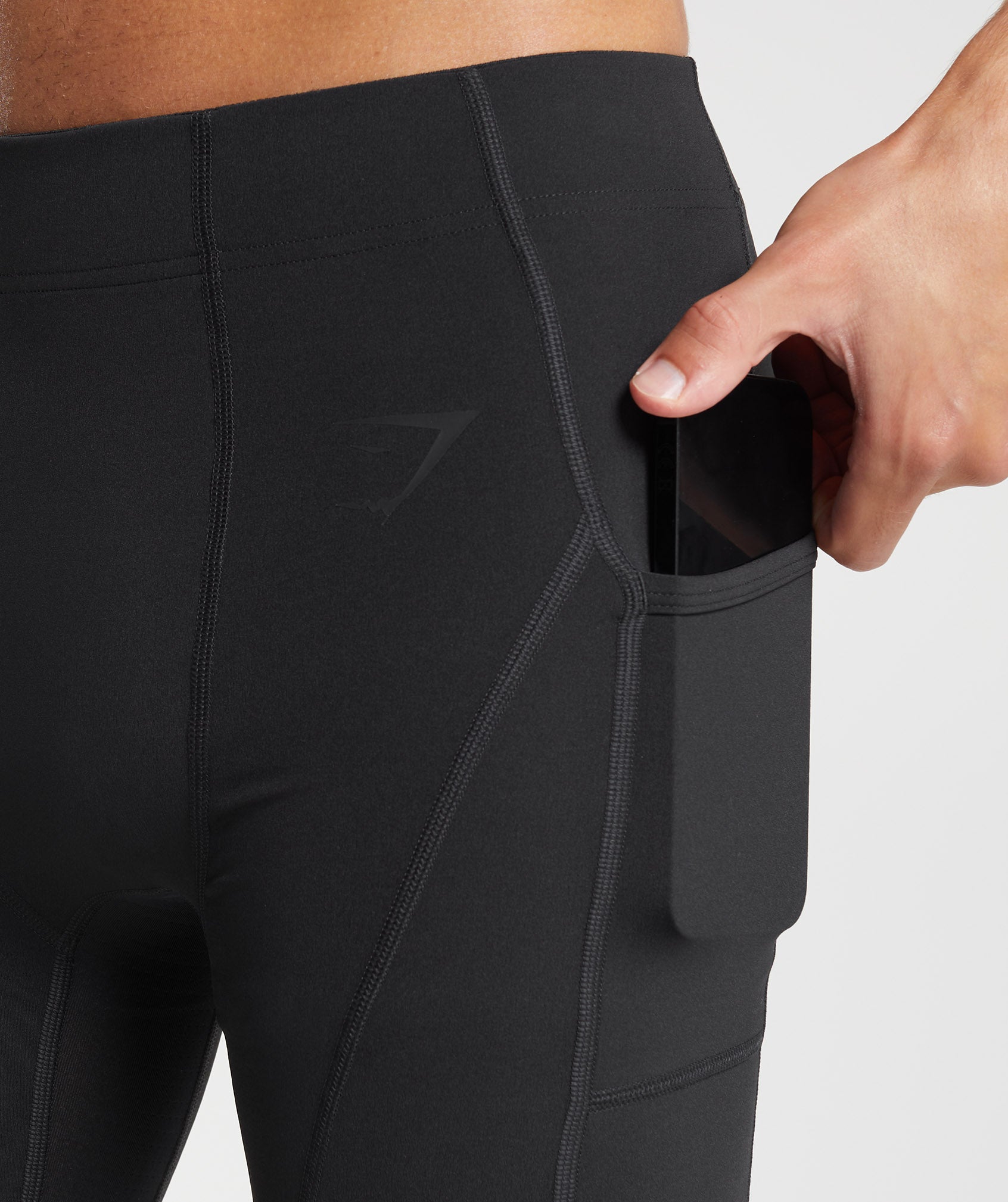 Black Men's Gymshark Control Baselayer Shorts | UWEAFC-032