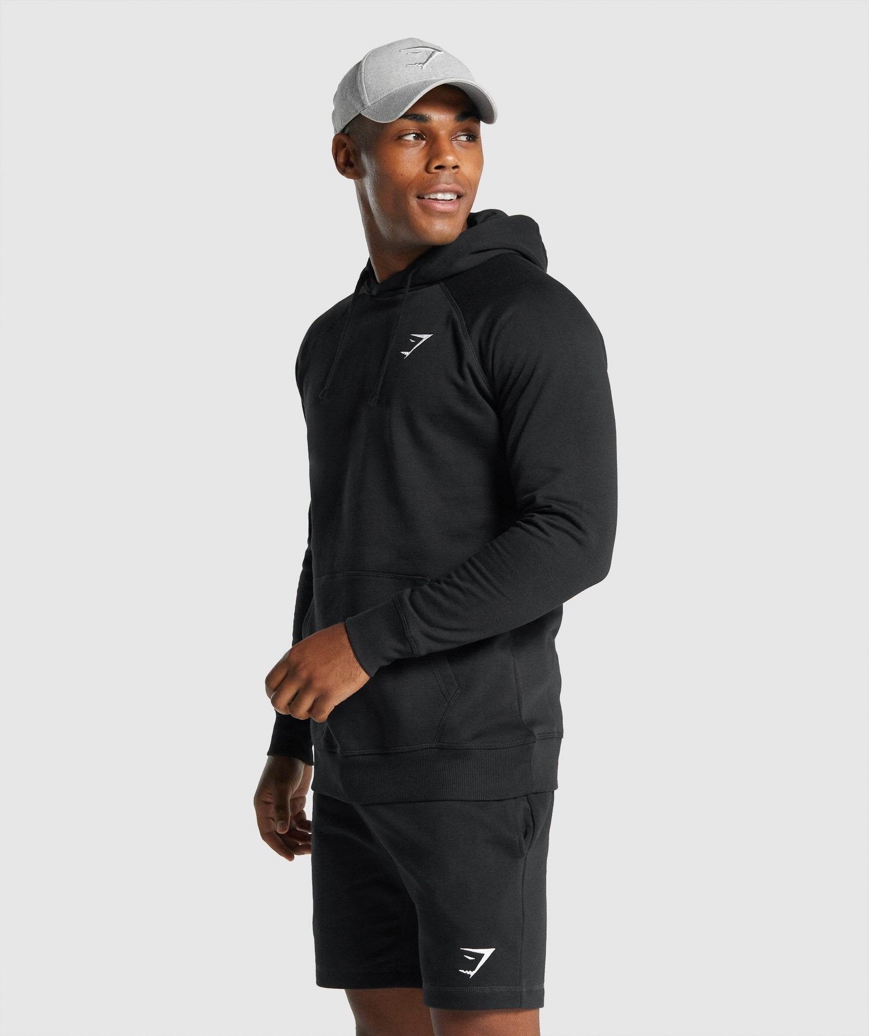 Black Men's Gymshark Crest Hoodie | GSTXEH-206