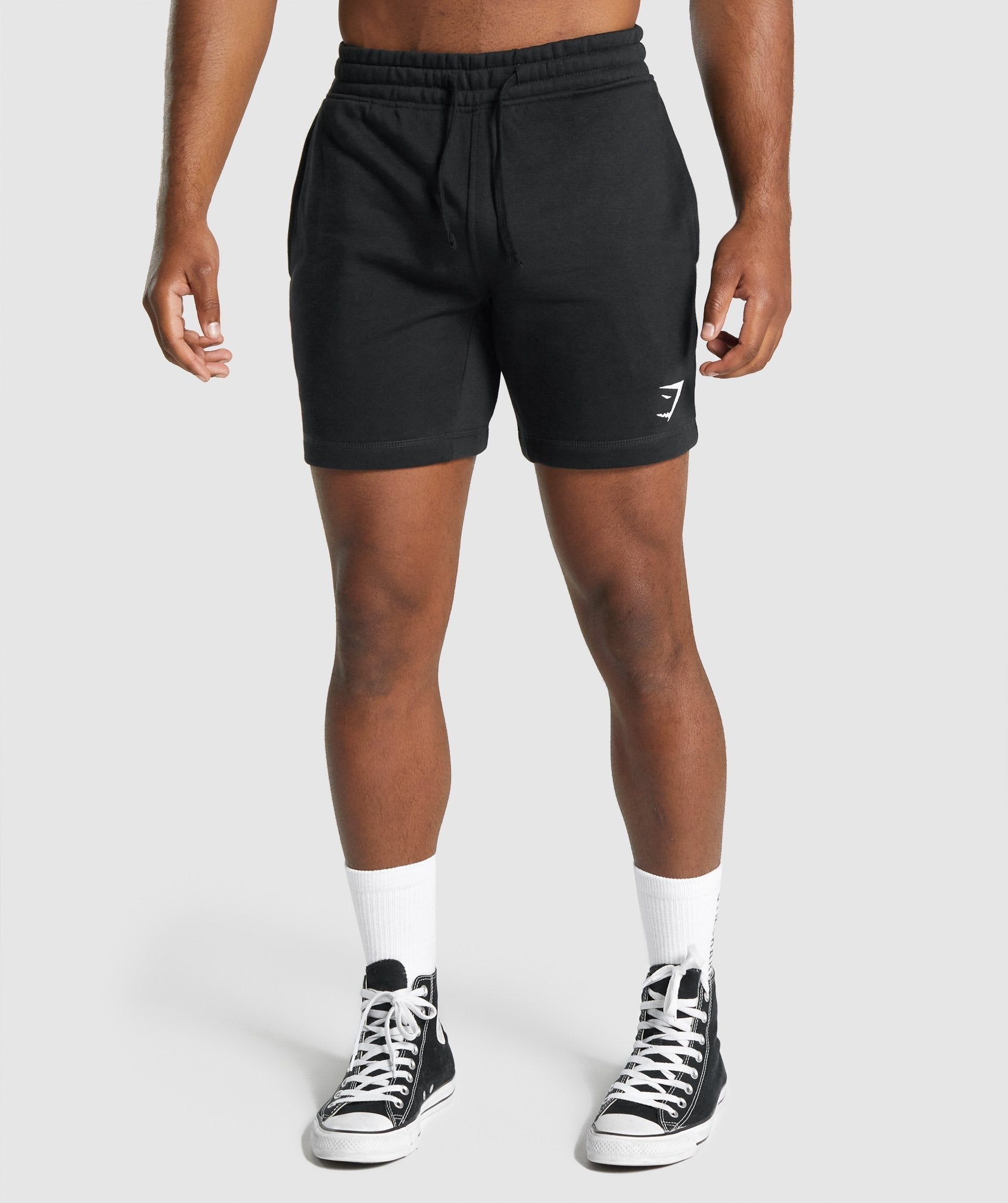 Black Men\'s Gymshark Crest Shorts | QYDCEG-137