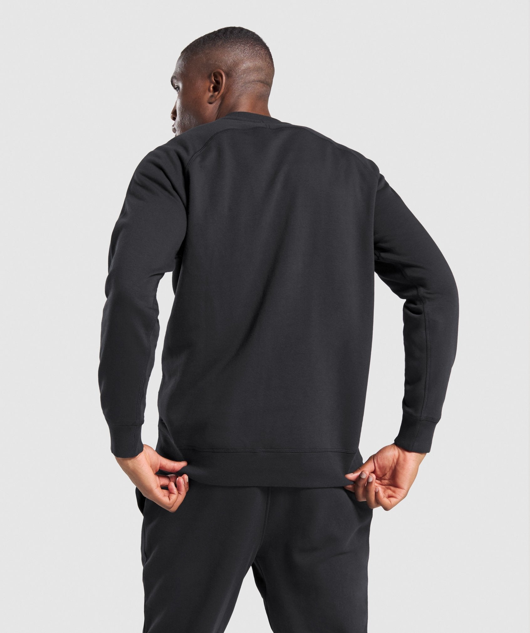 Black Men's Gymshark Crest Sweatshirts | QXFBJL-183