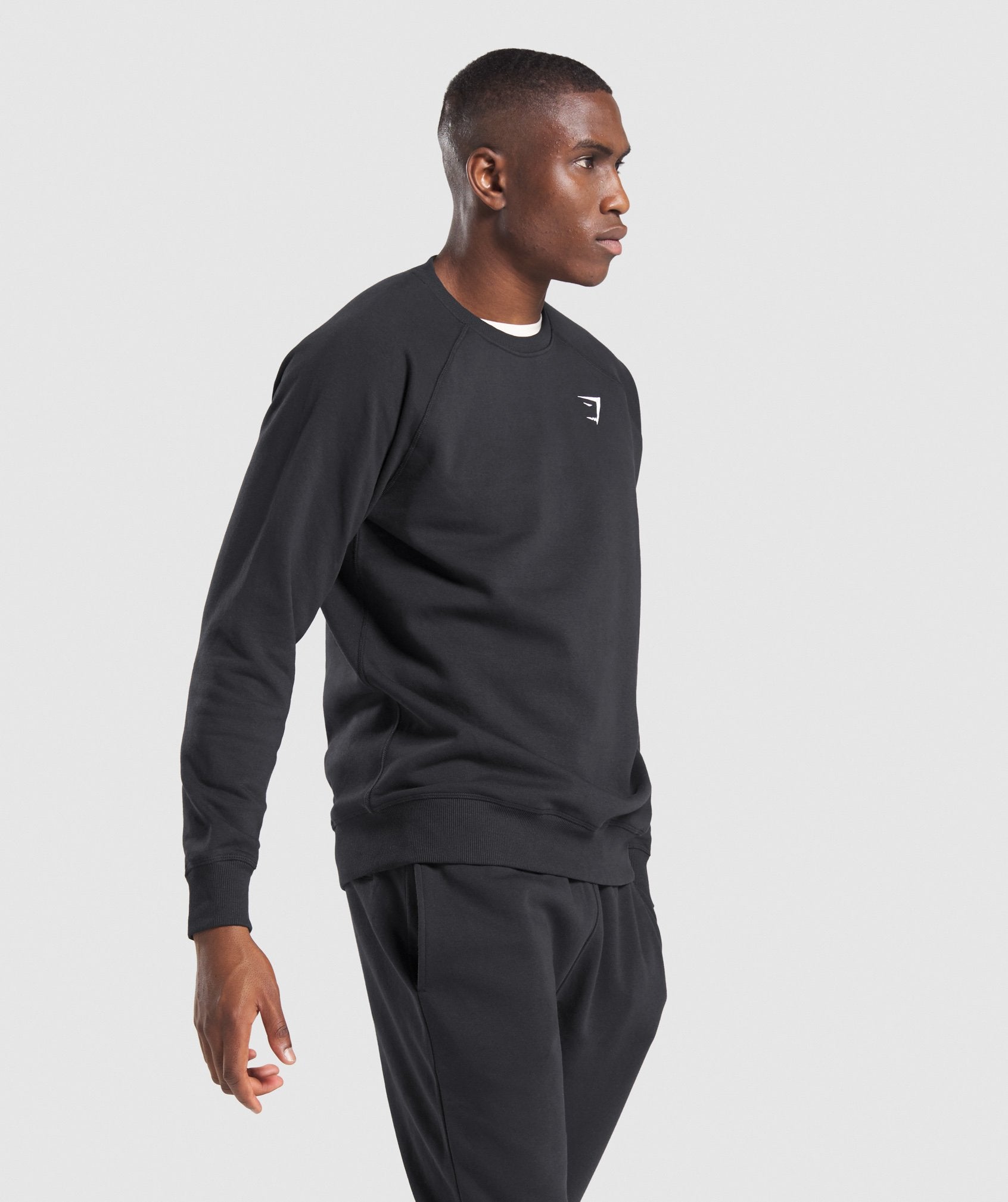 Black Men's Gymshark Crest Sweatshirts | QXFBJL-183