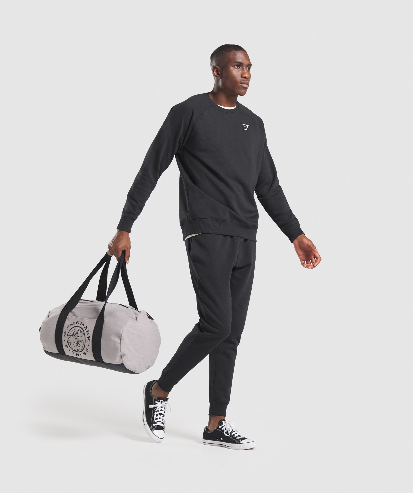 Black Men's Gymshark Crest Sweatshirts | QXFBJL-183