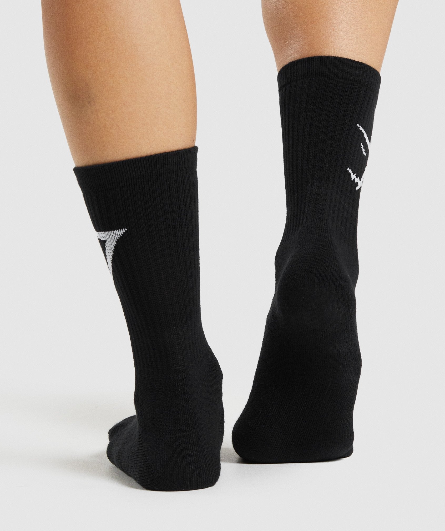 Black Men's Gymshark Crew 3pk Socks | ZJFPKY-683