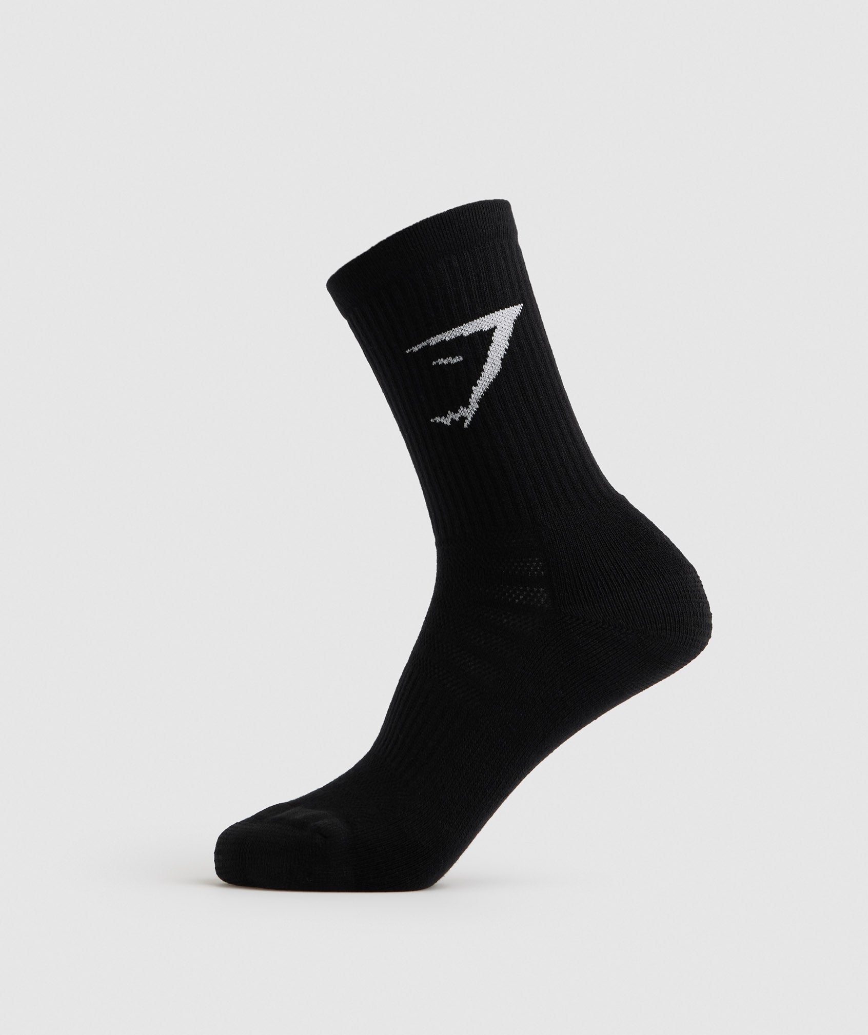 Black Men's Gymshark Crew 5pk Socks | NKDUQW-945