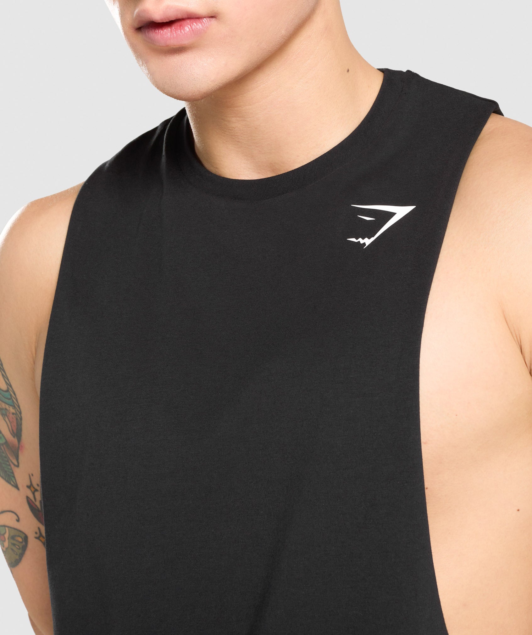 Black Men's Gymshark Critical Drop Arm Tanks | JGRCSV-627