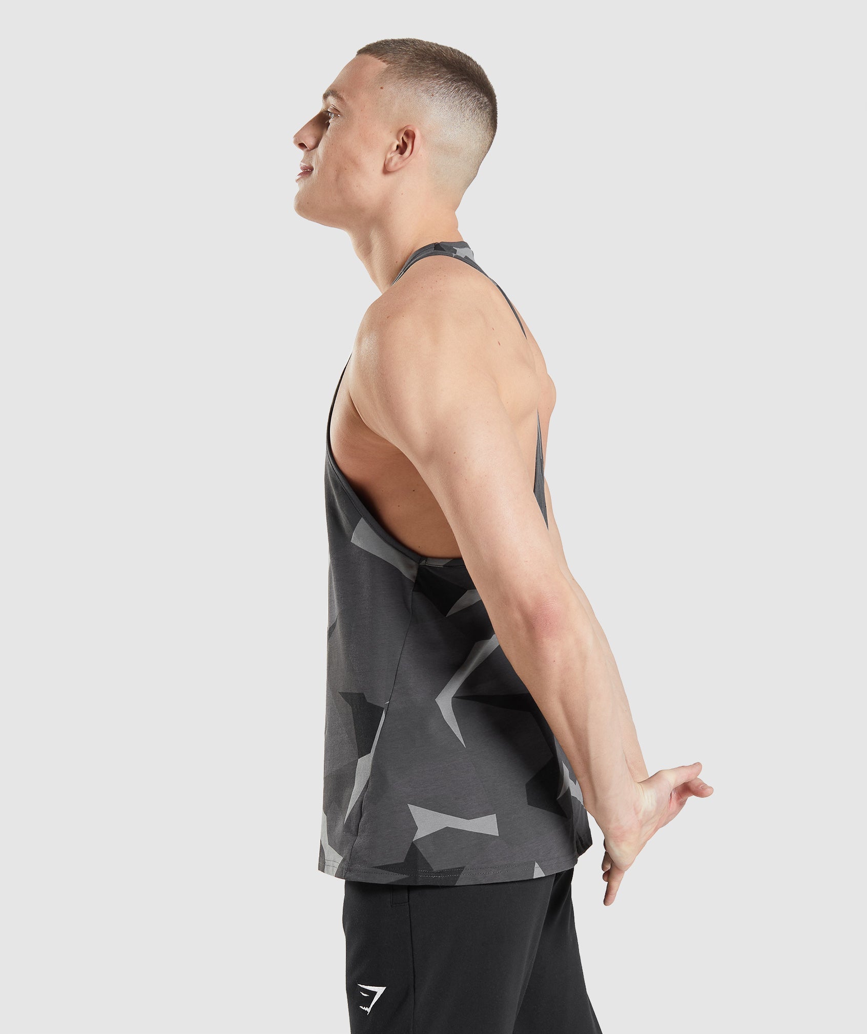 Black Men's Gymshark Critical Stringer Vest | UNVEIW-308