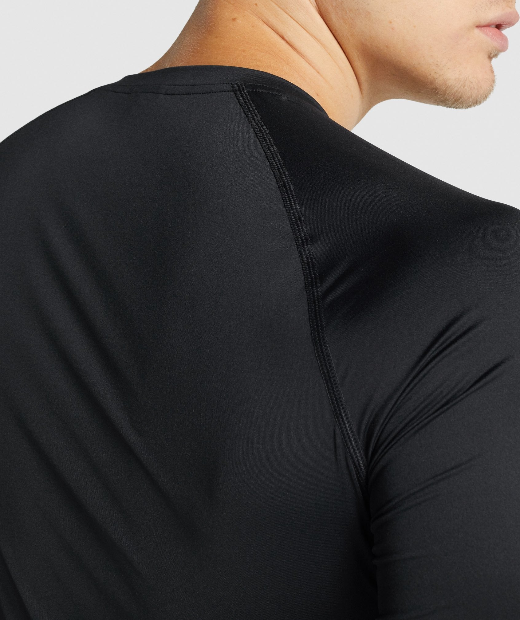 Black Men's Gymshark Element Baselayer Long Sleeve T Shirts | BWEZJL-957