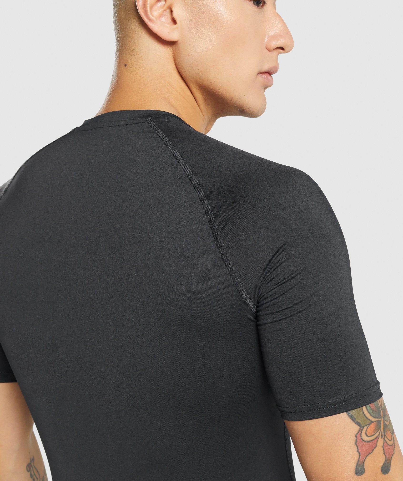 Black Men's Gymshark Element Baselayer T Shirts | BUEWFI-405