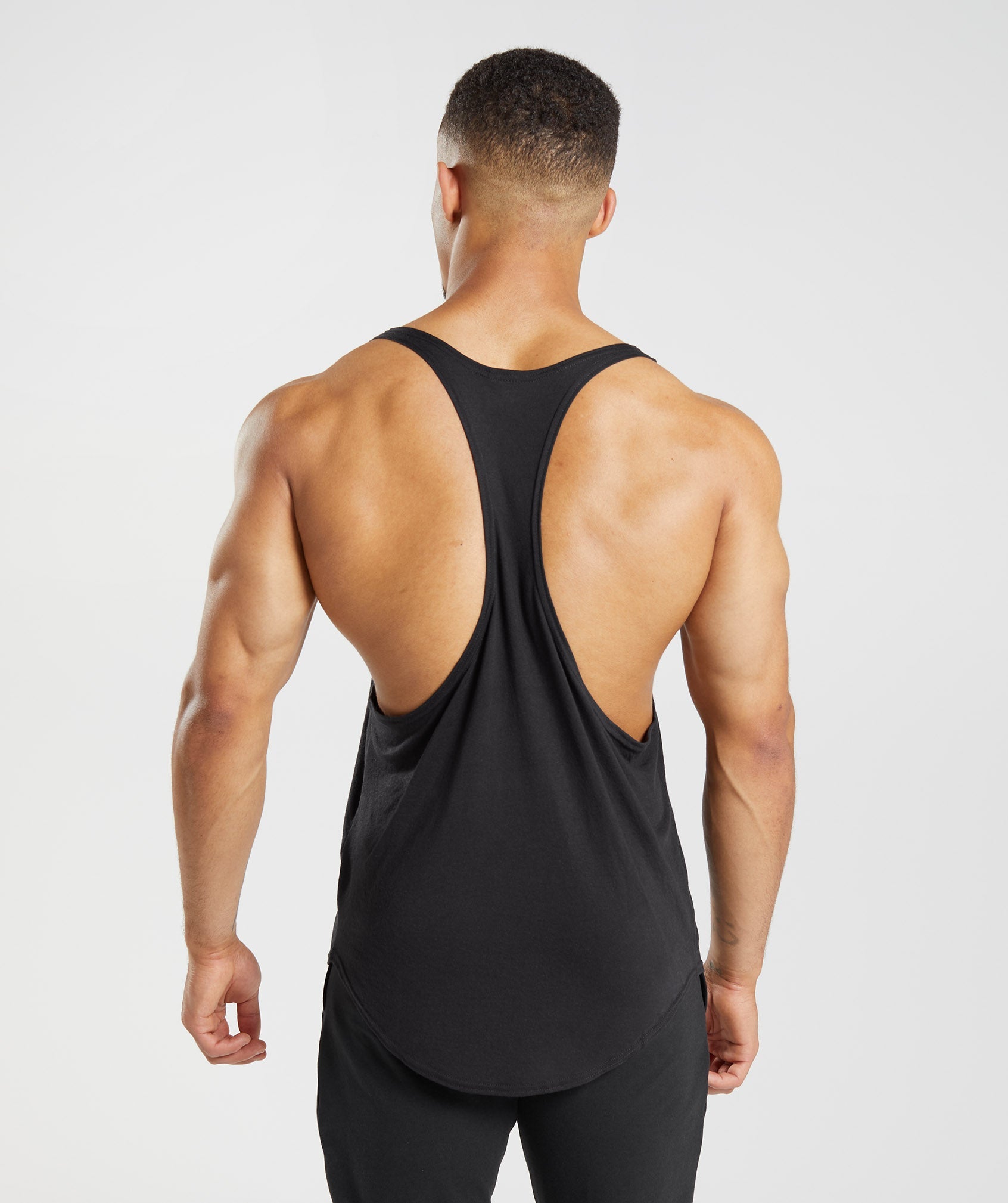 Black Men's Gymshark GS x David Laid Stringer Vest | NDOIKP-124