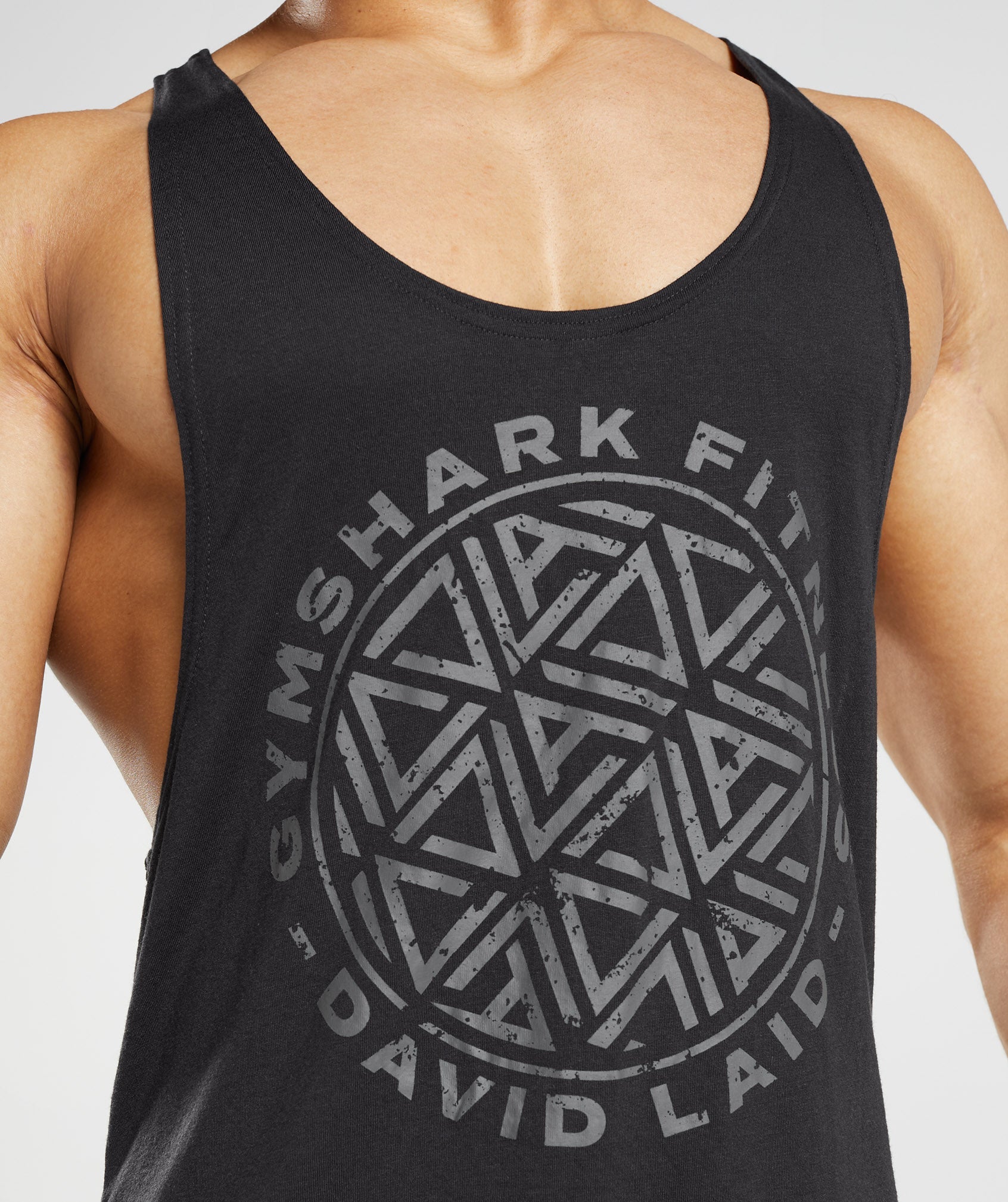 Black Men's Gymshark GS x David Laid Stringer Vest | NDOIKP-124