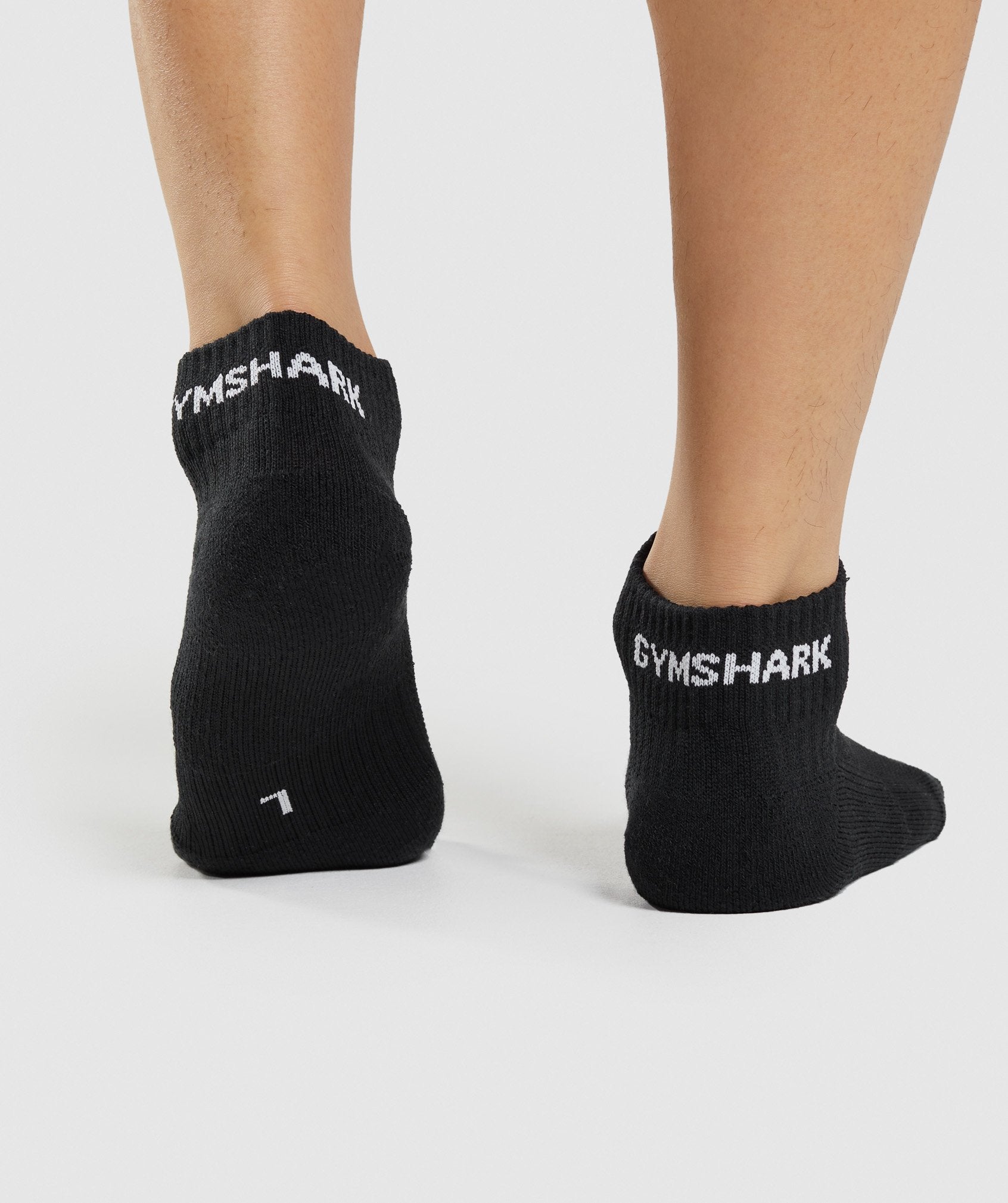 Black Men's Gymshark Jacquard Quarter 3Pk Socks | XICZMP-906