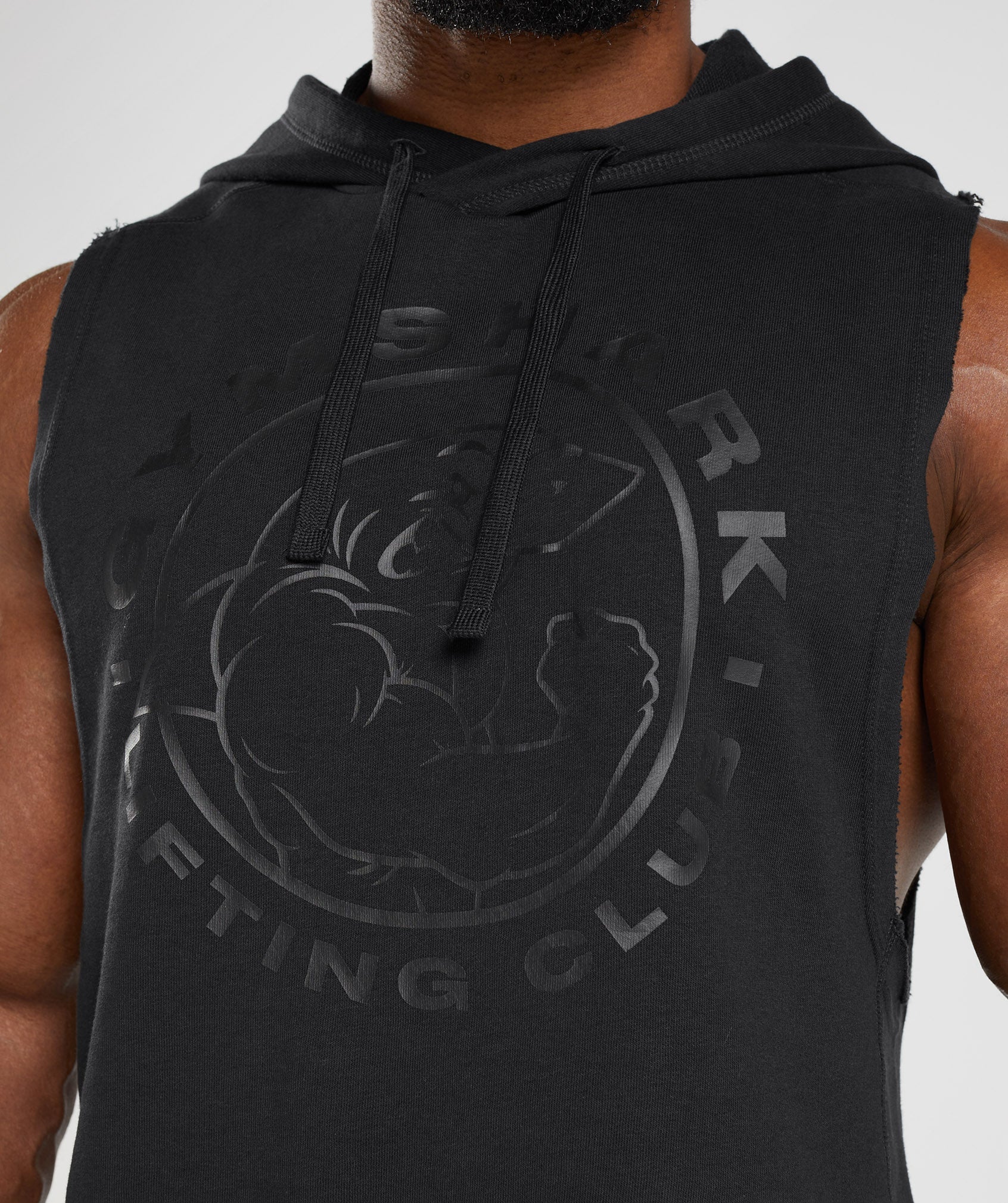 Black Men's Gymshark Legacy Drop Arm Hoodie | QPBKUV-798